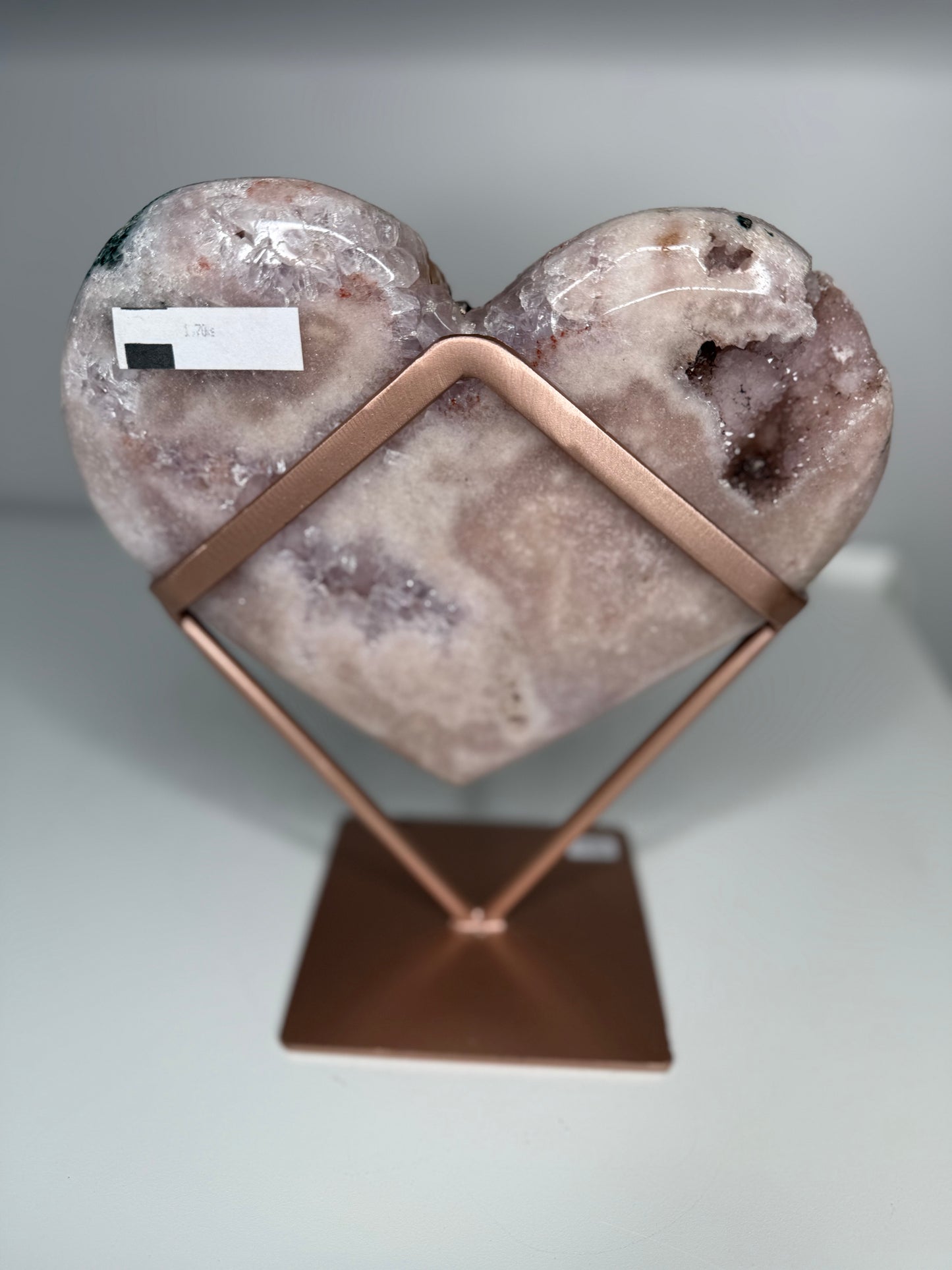 Pink Amethyst Heart with stand