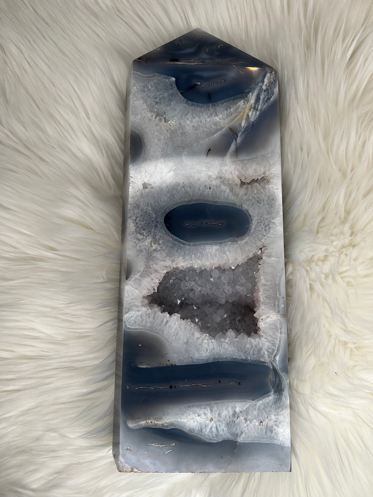 Blue Moss Agate Tower (XL thick)