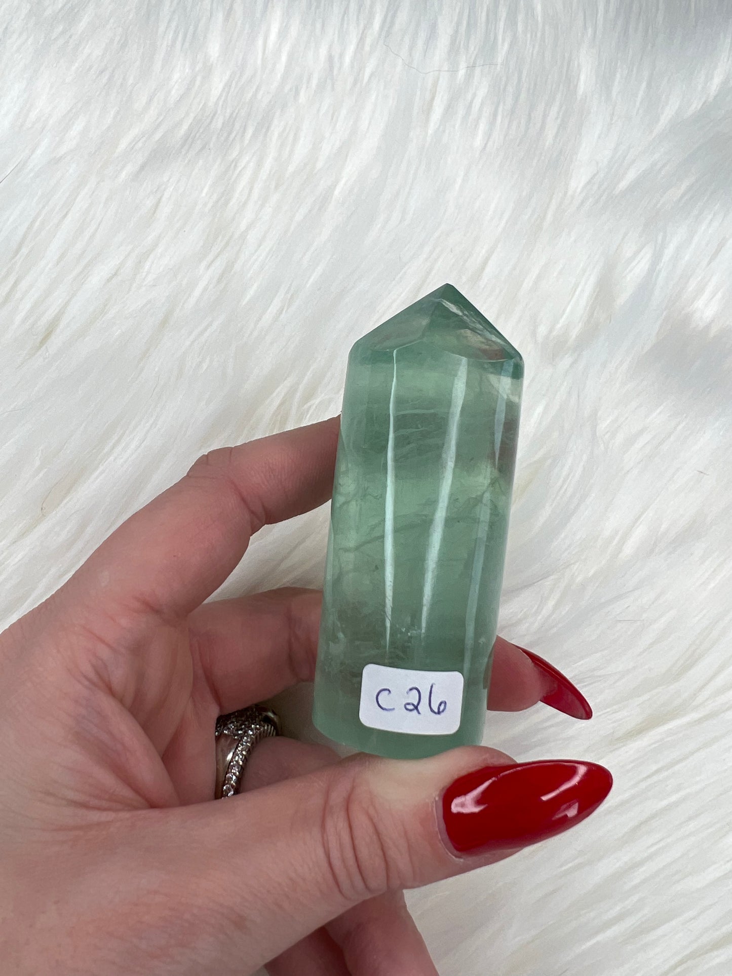 Green Fluorite Cylinder Towers (small)