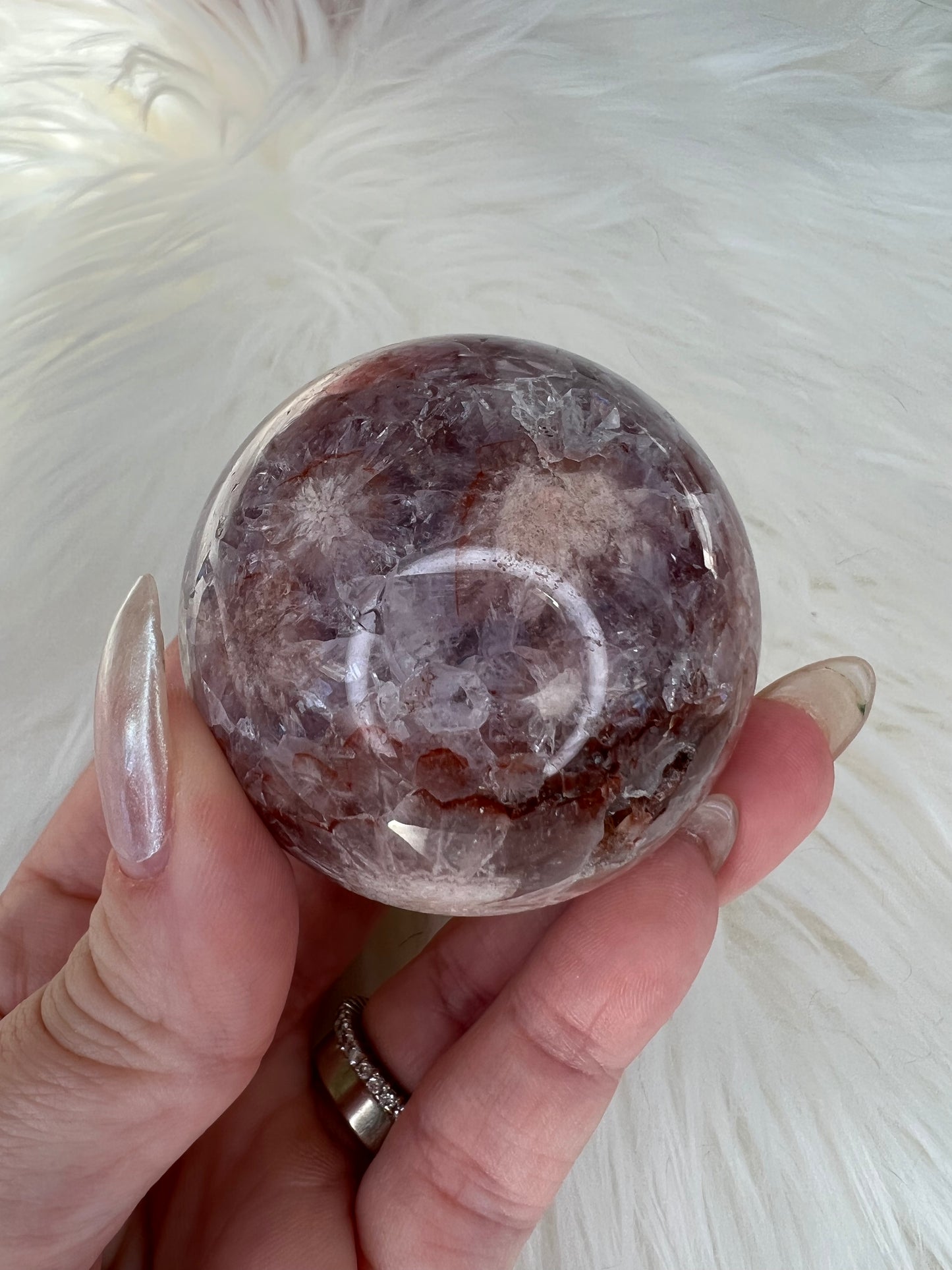 Amethyst X Flower Agate Sphere