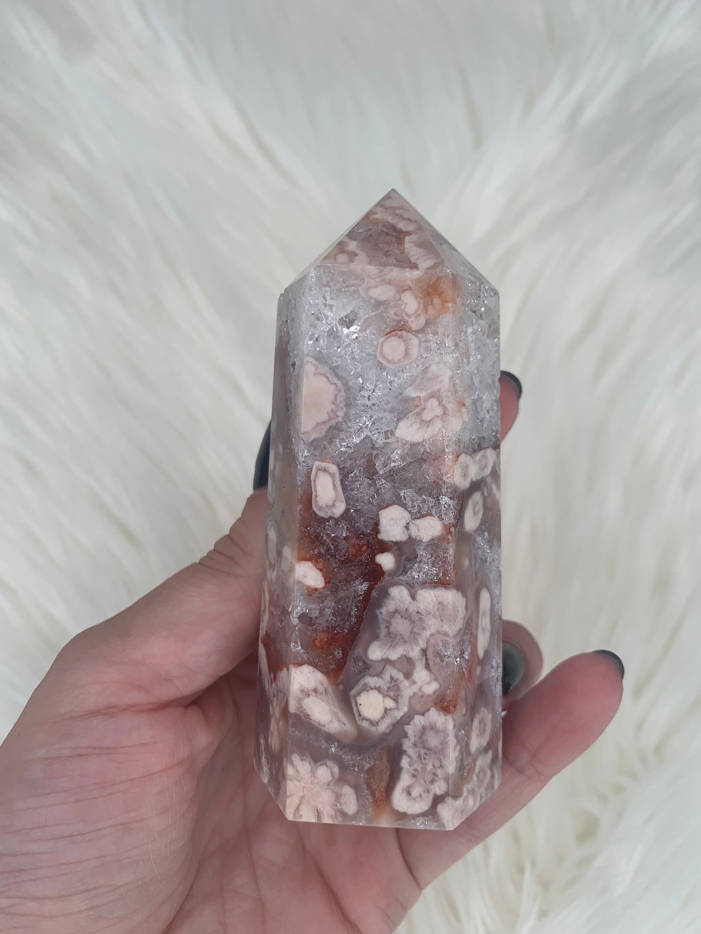 LUXE Pink Amethyst X Flower Agate Tower