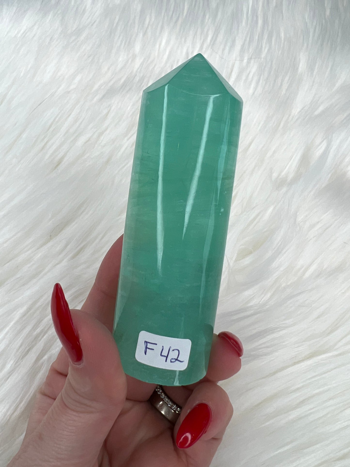 Green Fluorite Cylinder Towers (small)