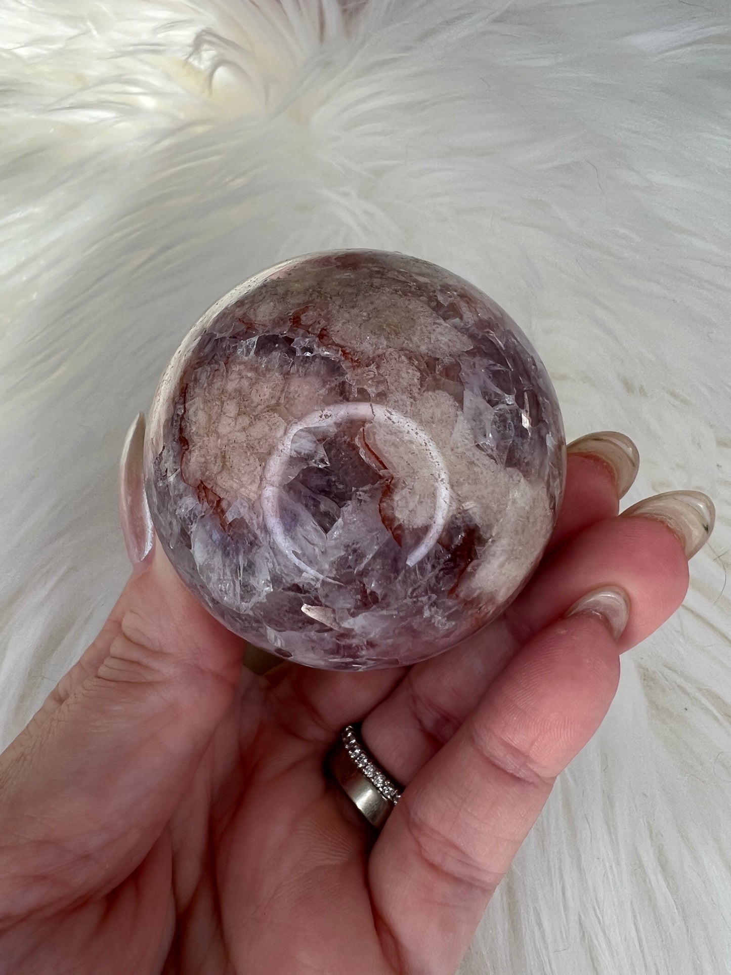 Amethyst X Flower Agate Sphere