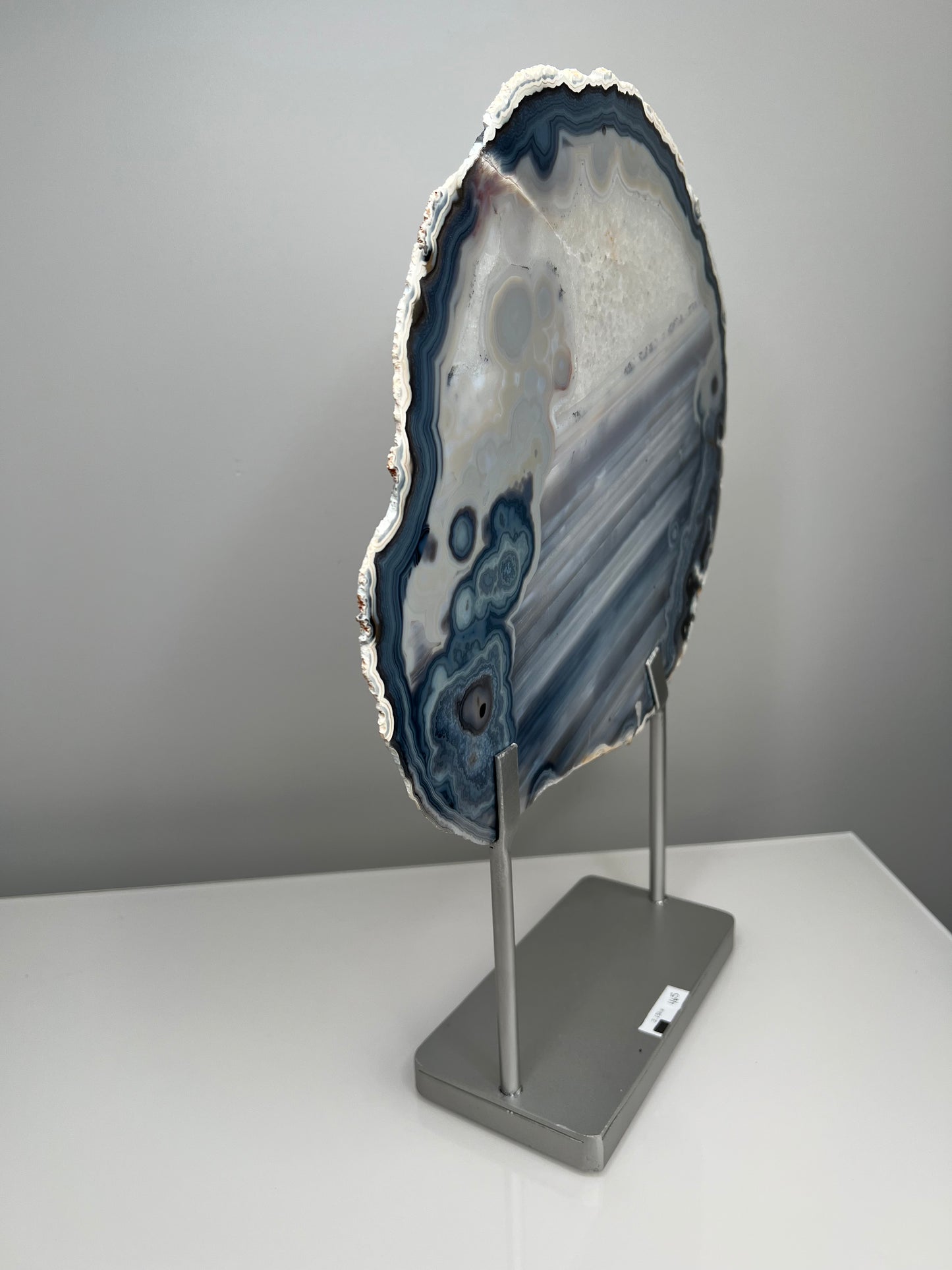Blue Agate Slice on stand