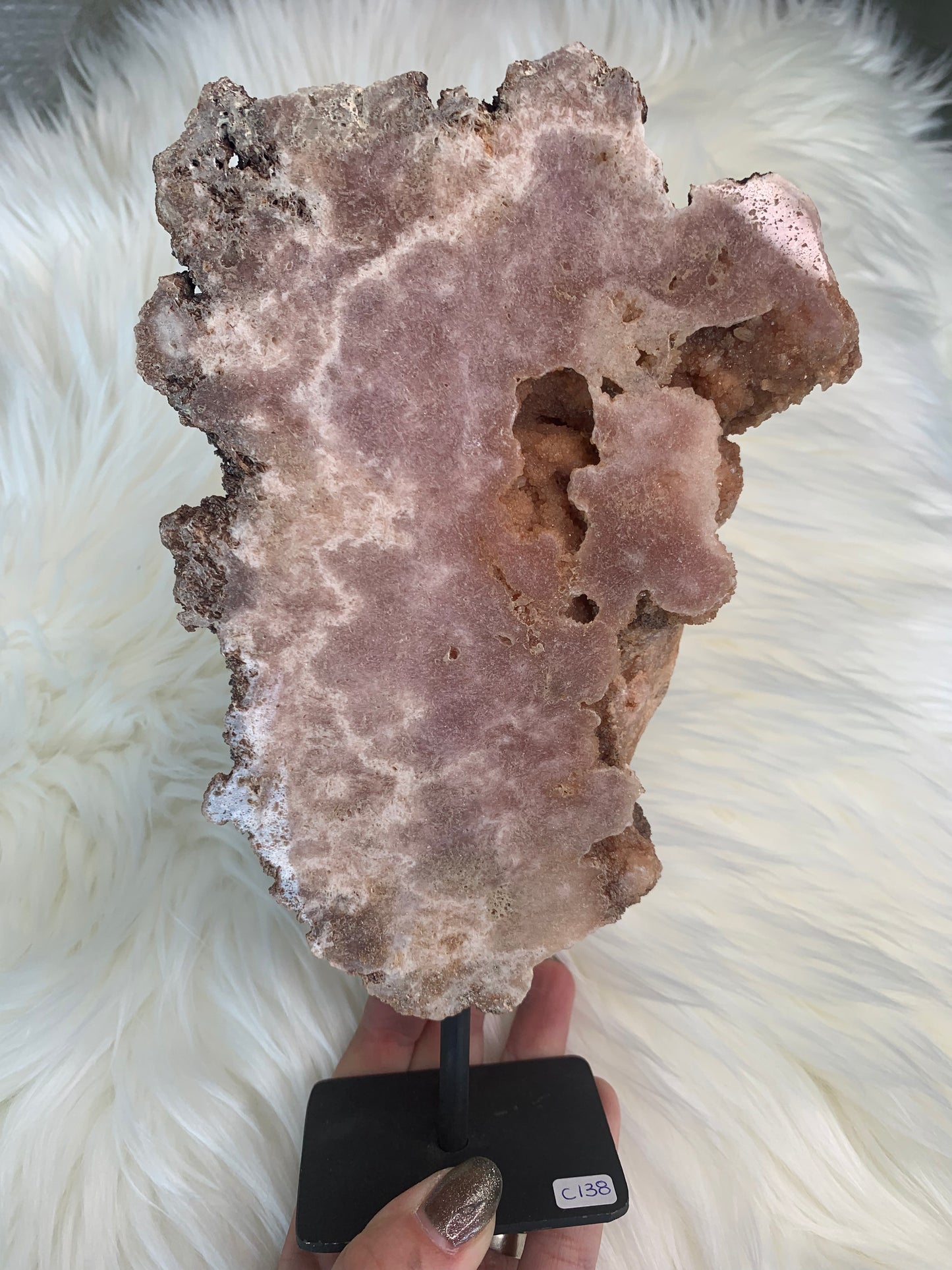 Pink Amethyst Slabs with stand
