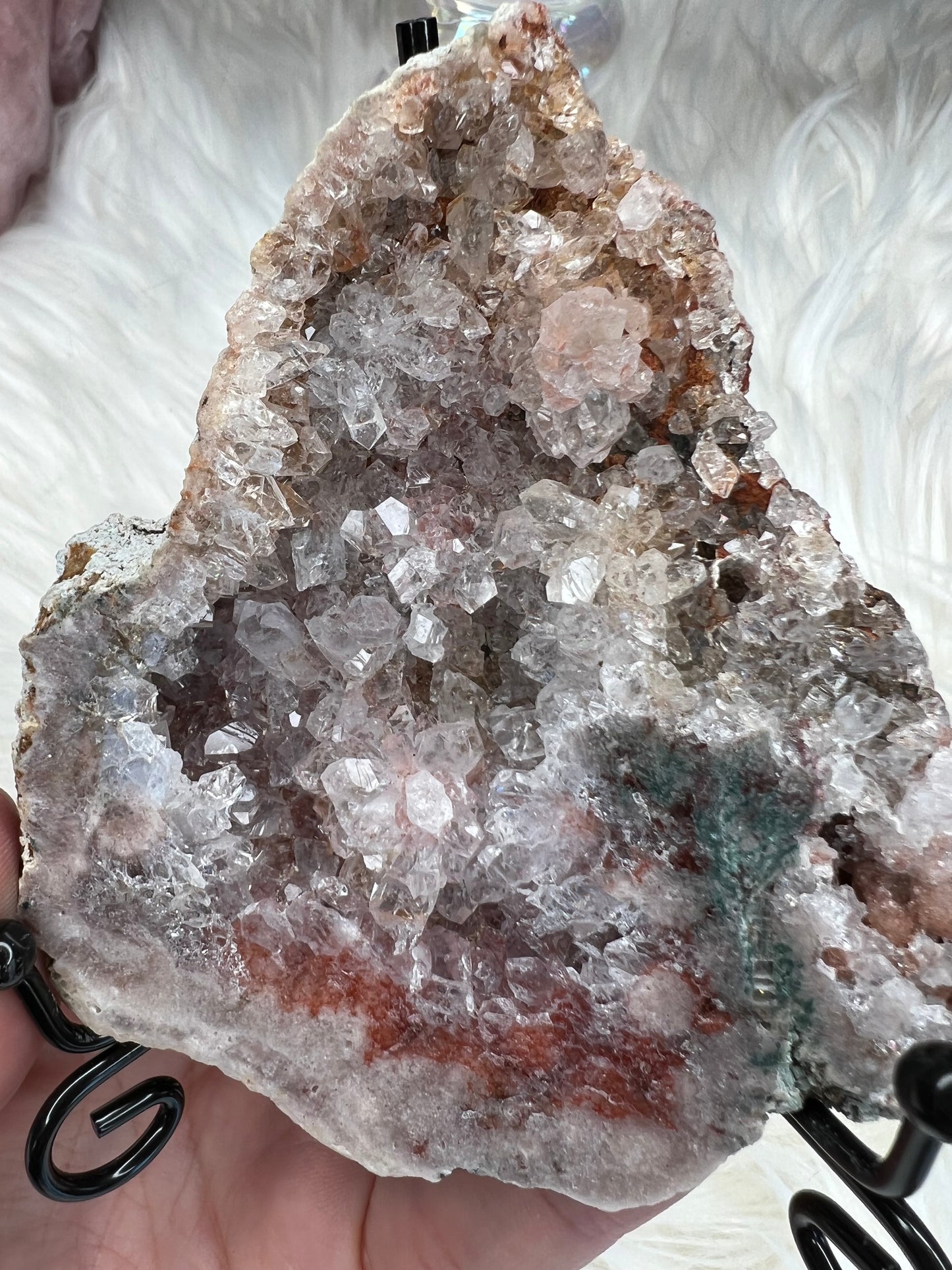 Pink Amethyst slab on stand (s32)