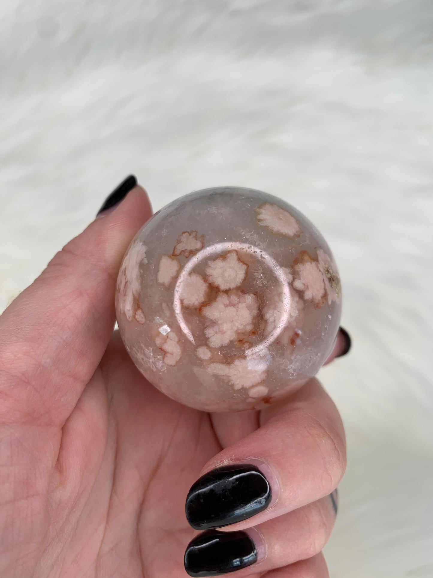 Quartz X Flower Agate with green druzy