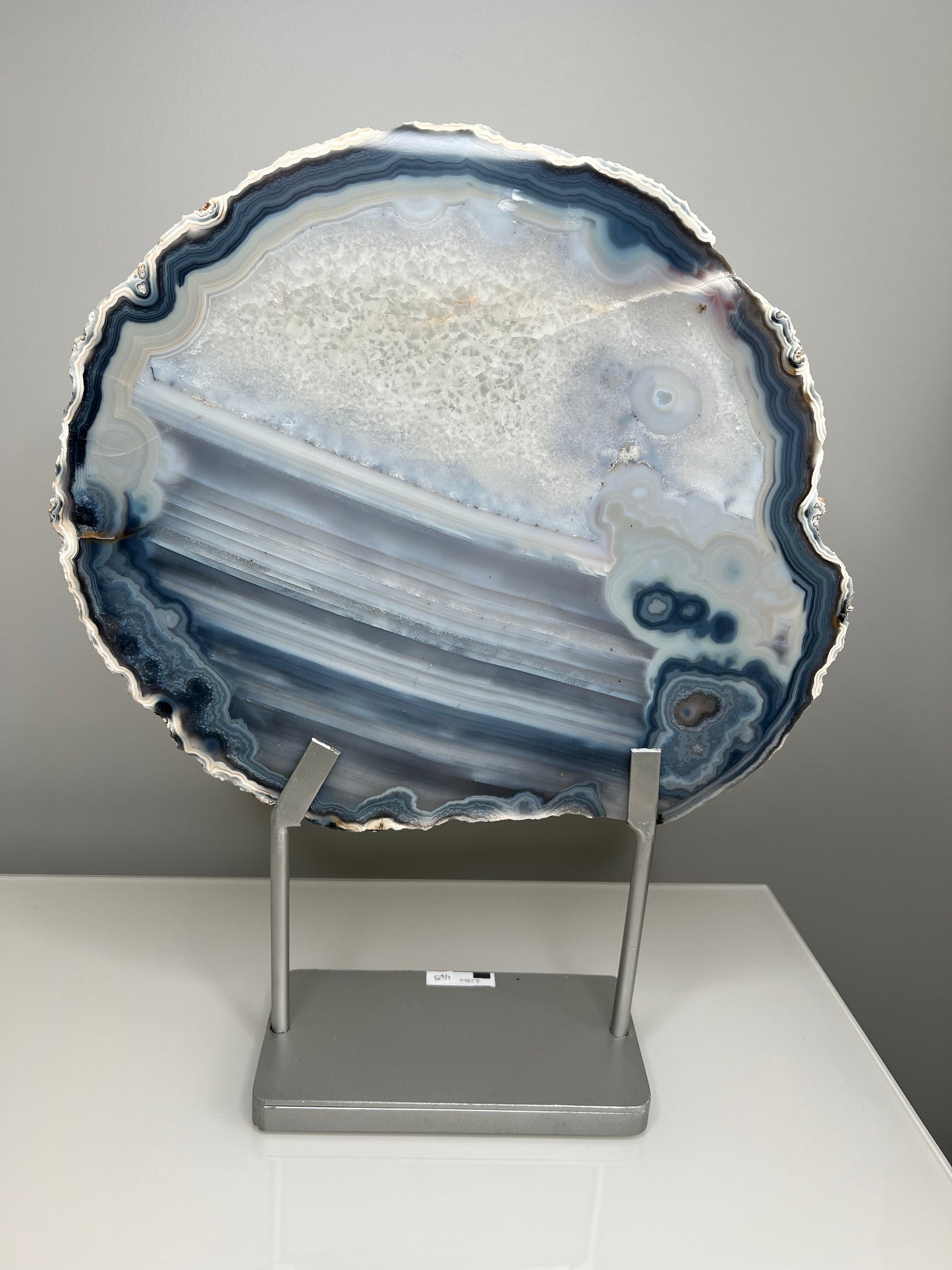 Blue Agate Slice on stand