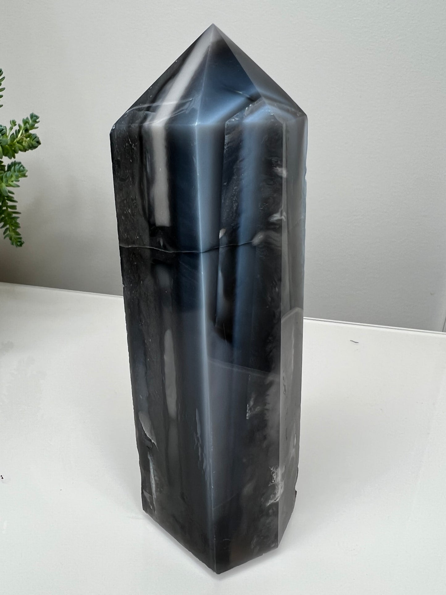 Black Flower Agate Towers