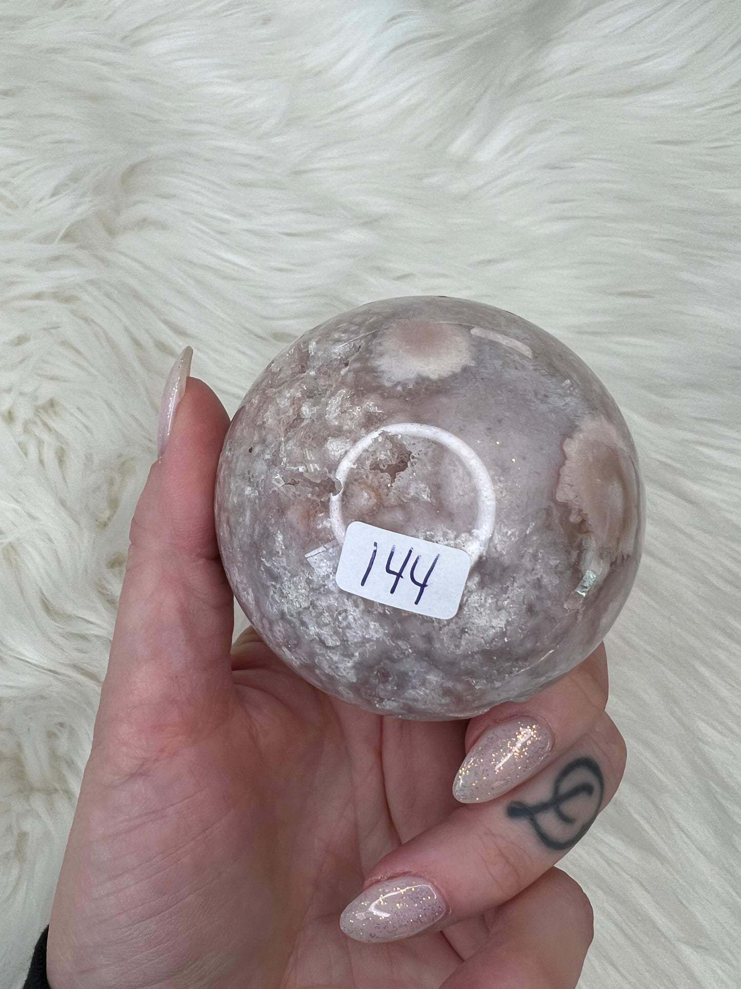 Flower Agate X Pink Amethyst Sphere