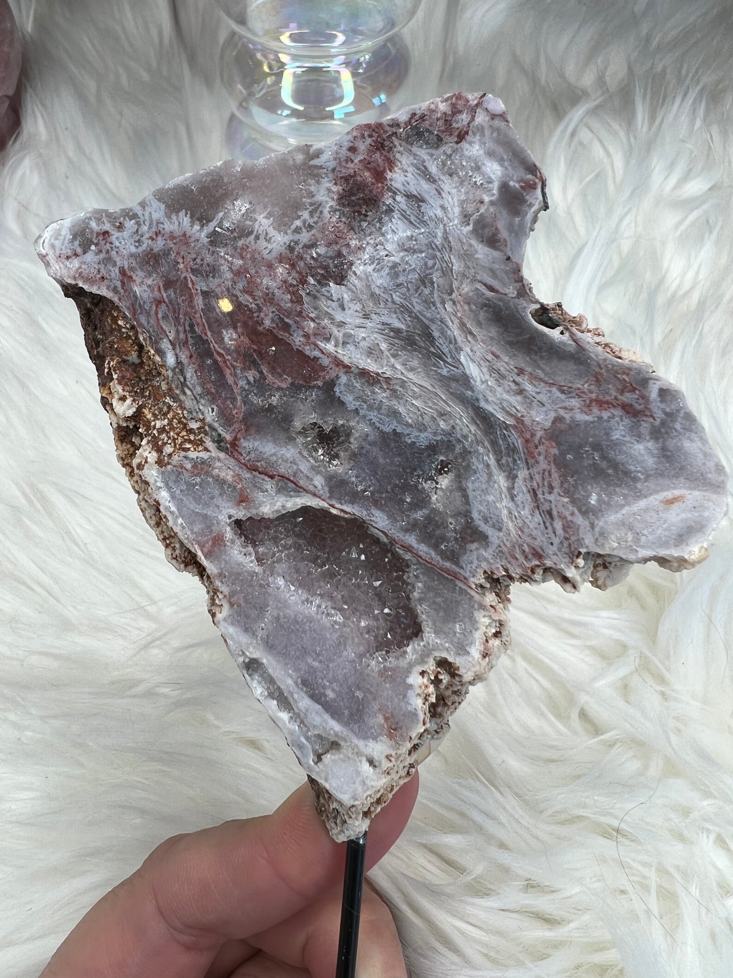 Pink Amethyst slab on stand (s10)