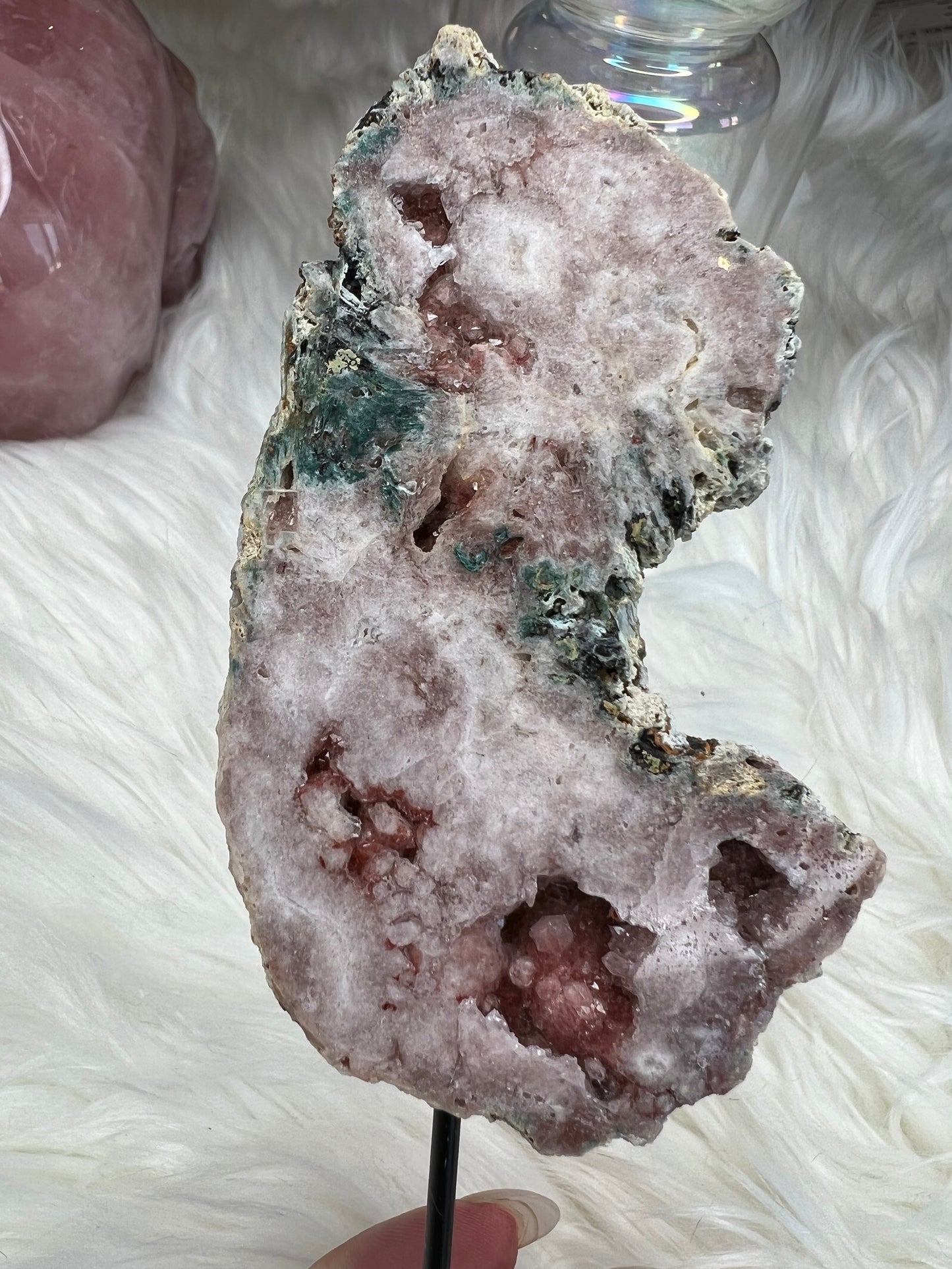 Pink Amethyst slab on stand (s07)