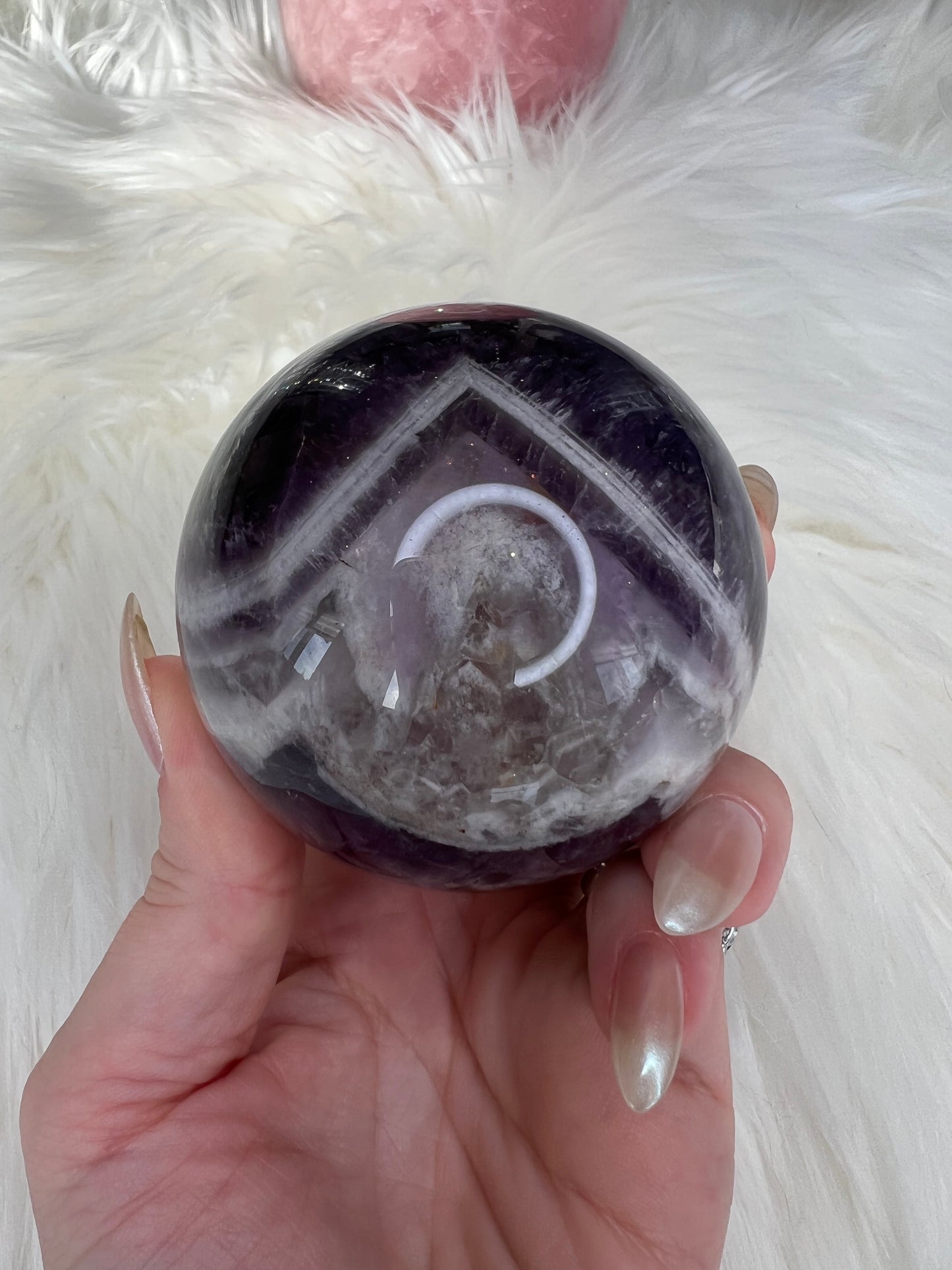 Chevron Dream Amethyst Spheres