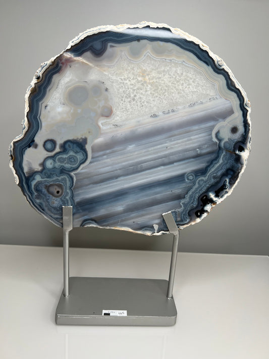 Blue Agate Slice on stand