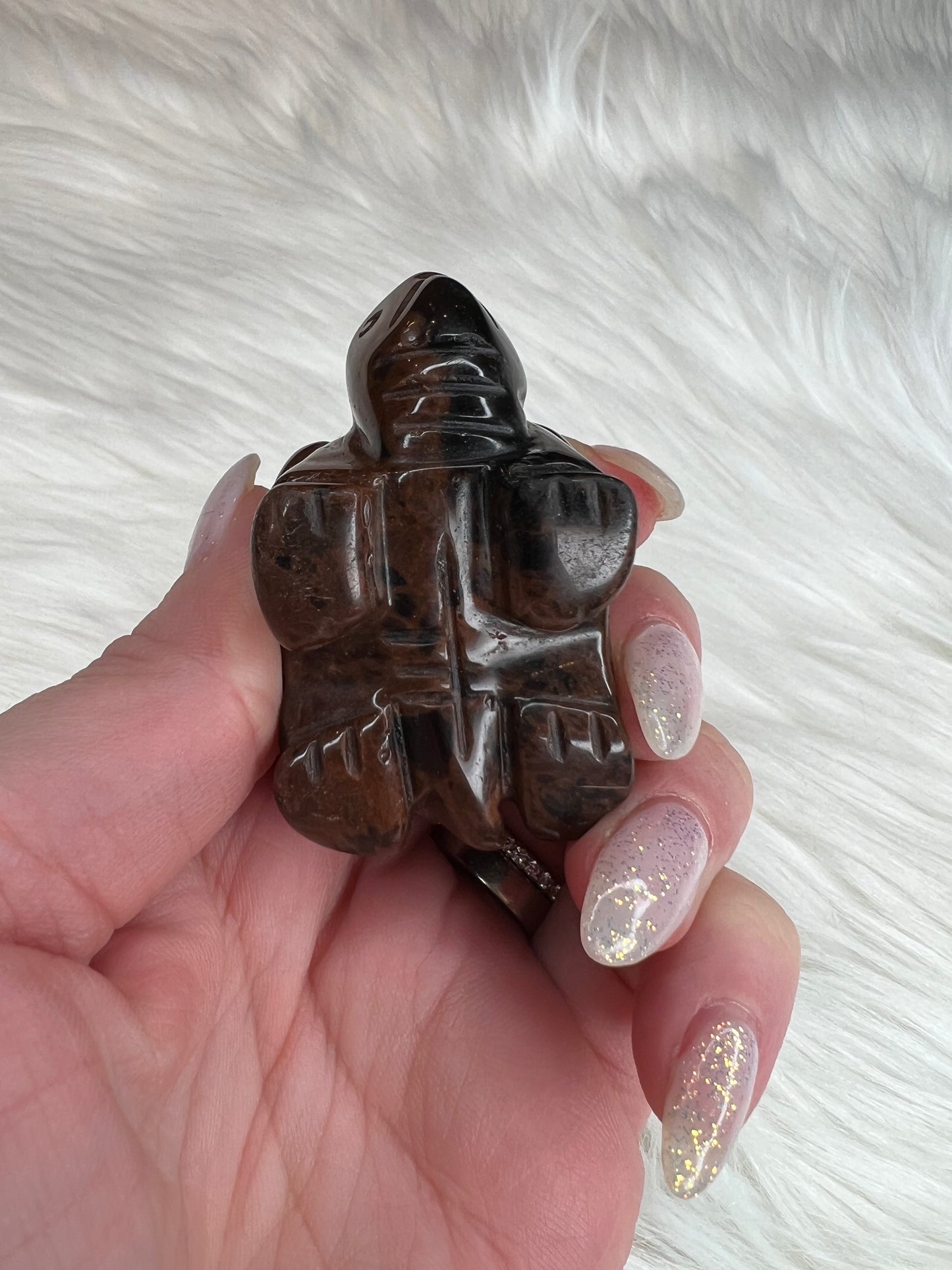 Mahogany Obsidian Turtle Carving