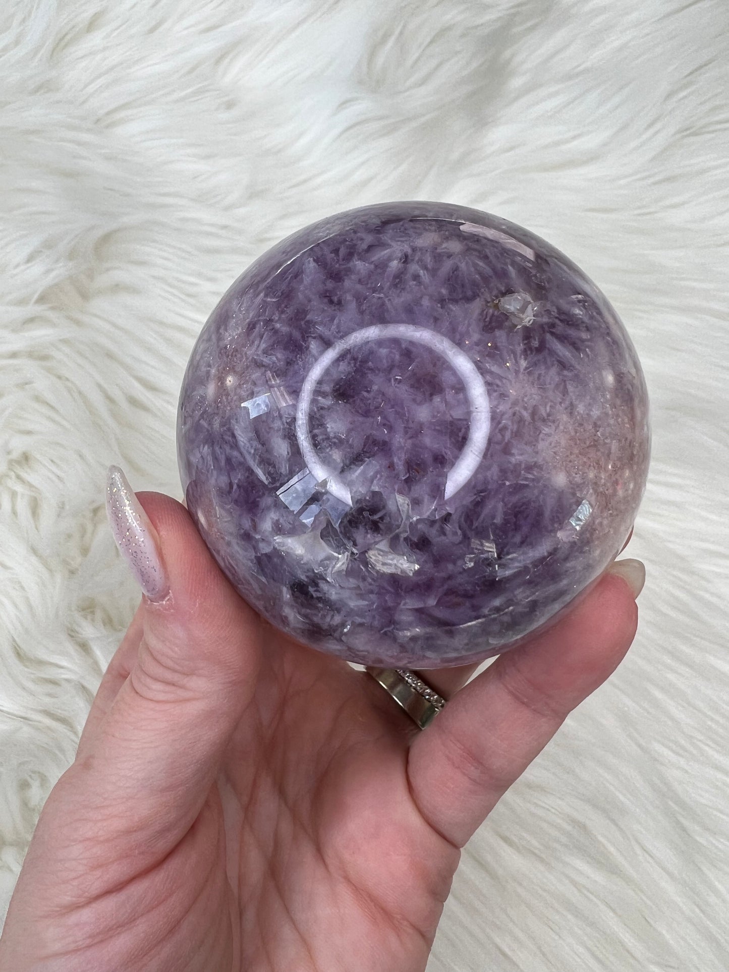 Amethyst X Flower Agate Sphere