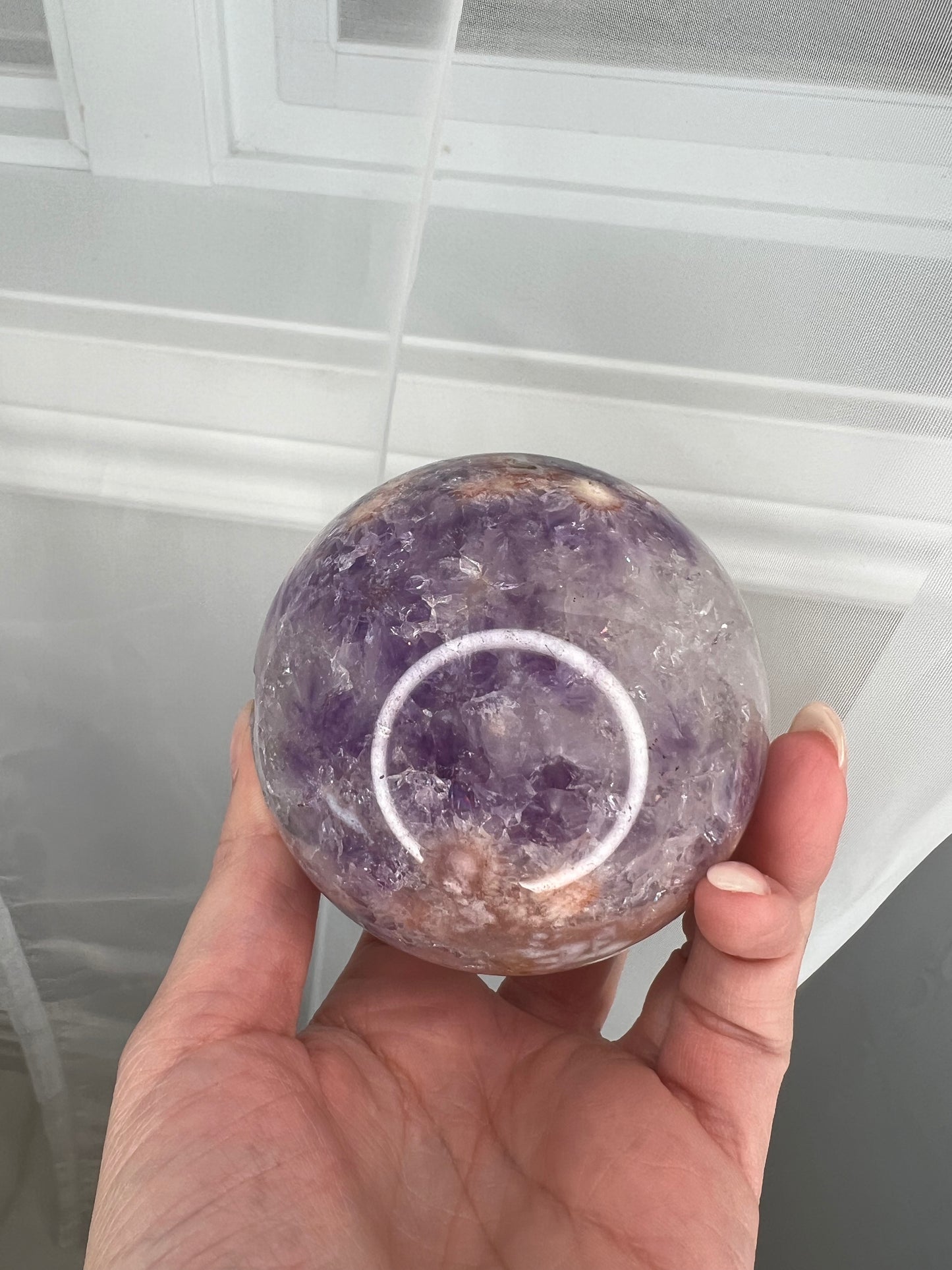 Flower Agate X amethyst Sphere