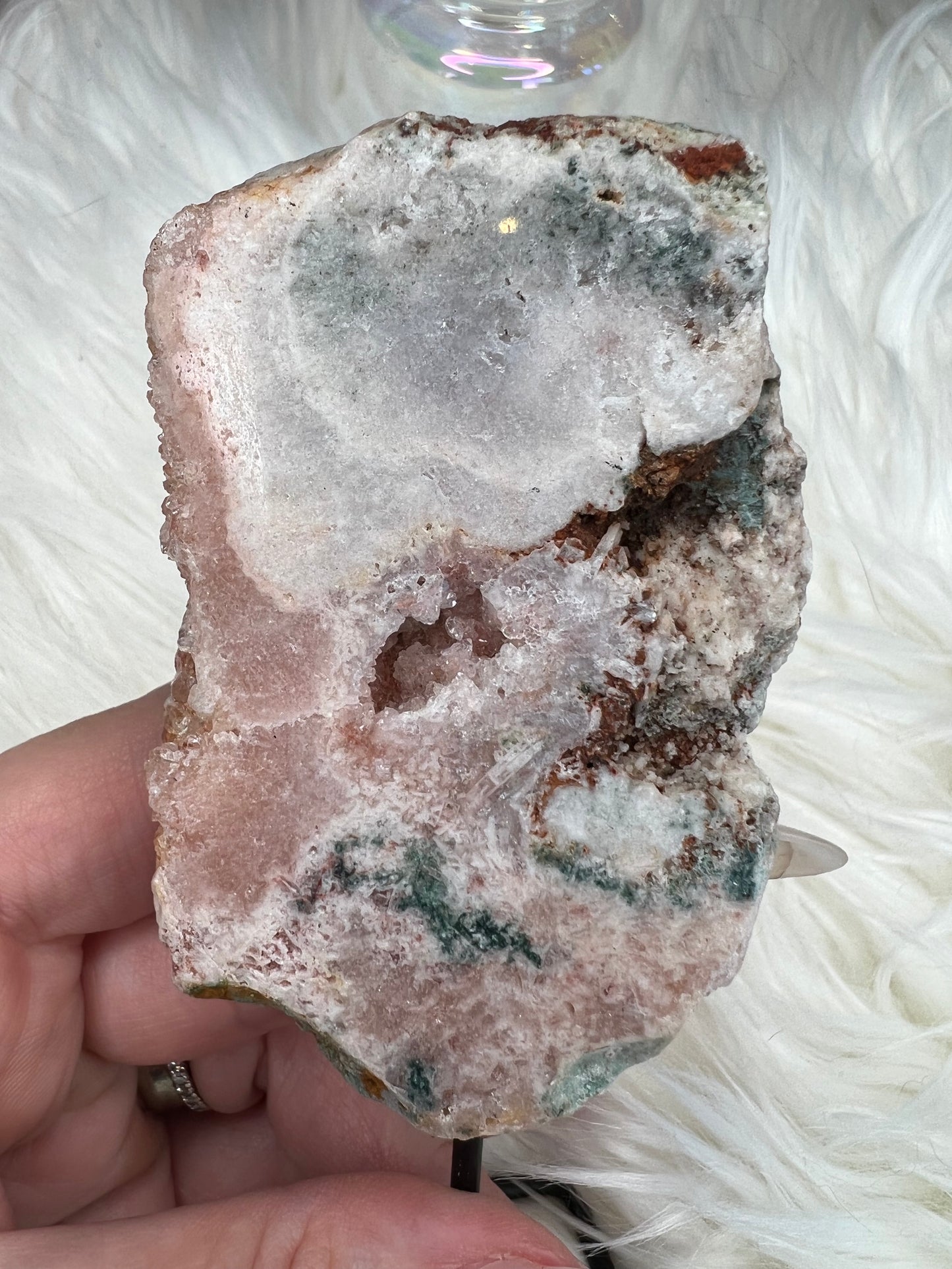 Pink Amethyst slab on stand (s22)