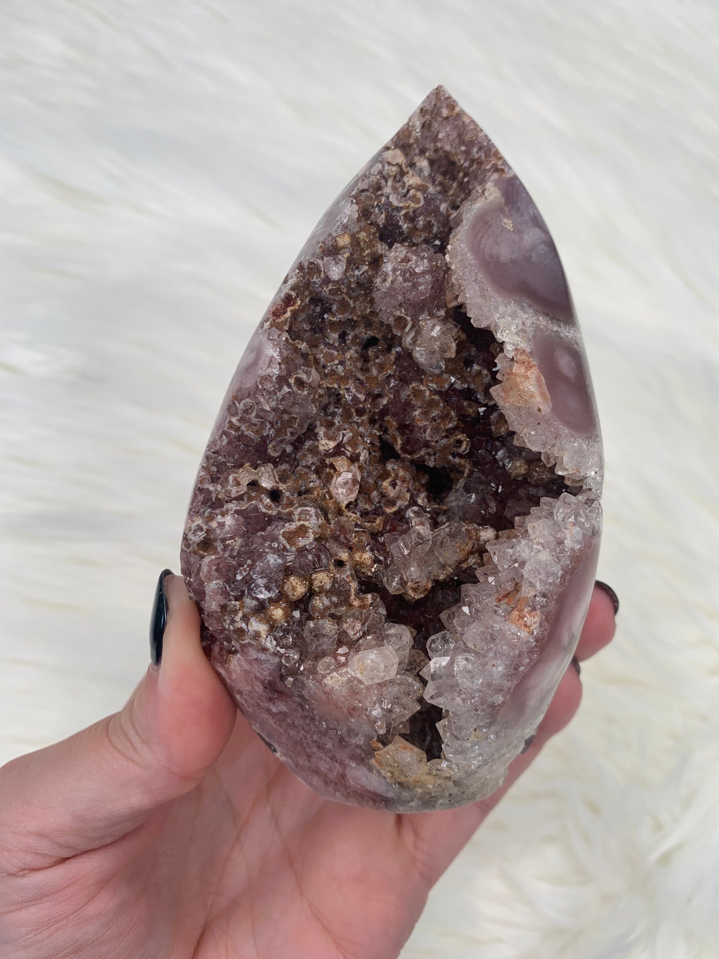 Pink Amethyst Druzy Freeform