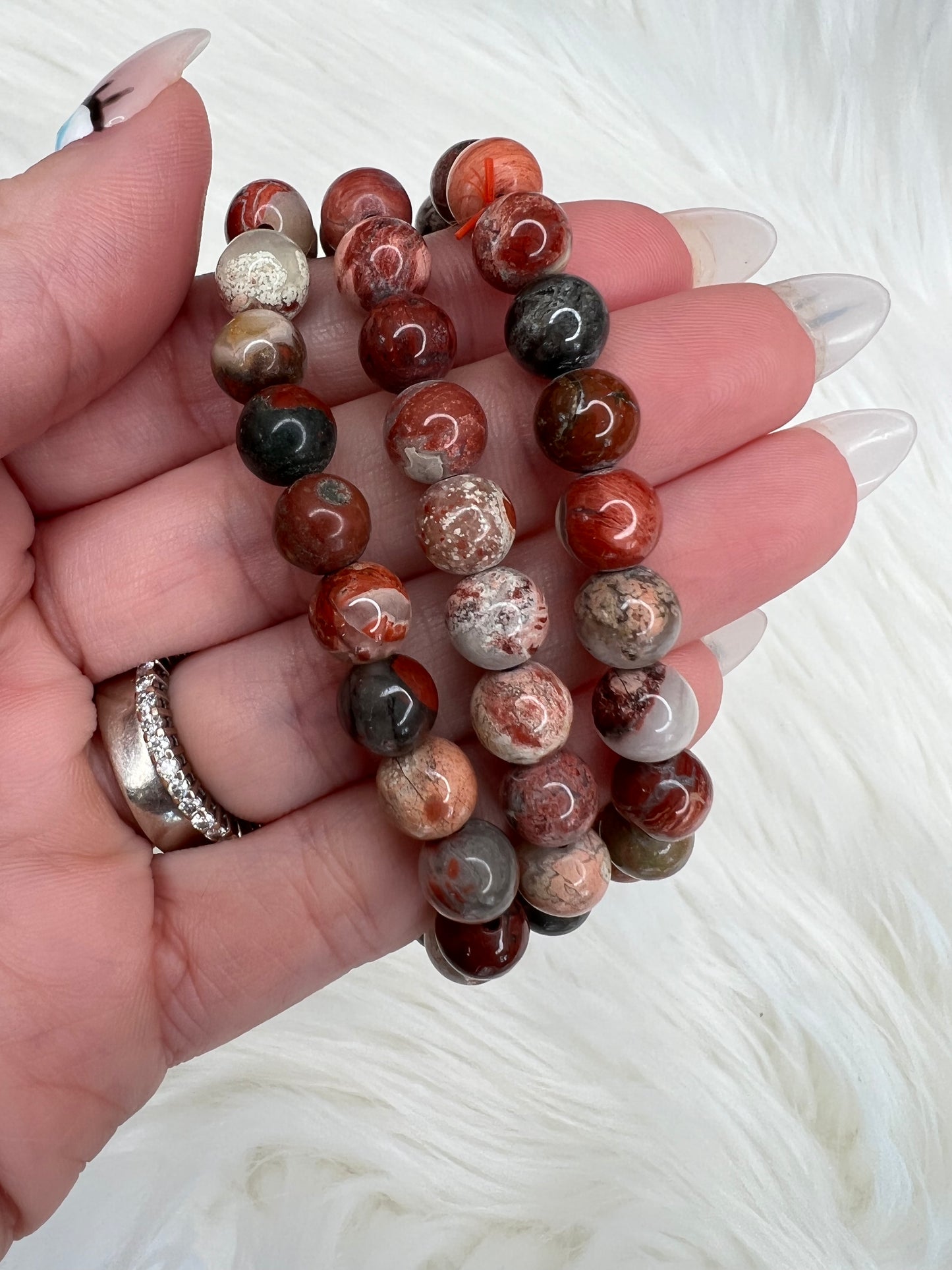 Ibis/Brecciated Jasper Bracelets