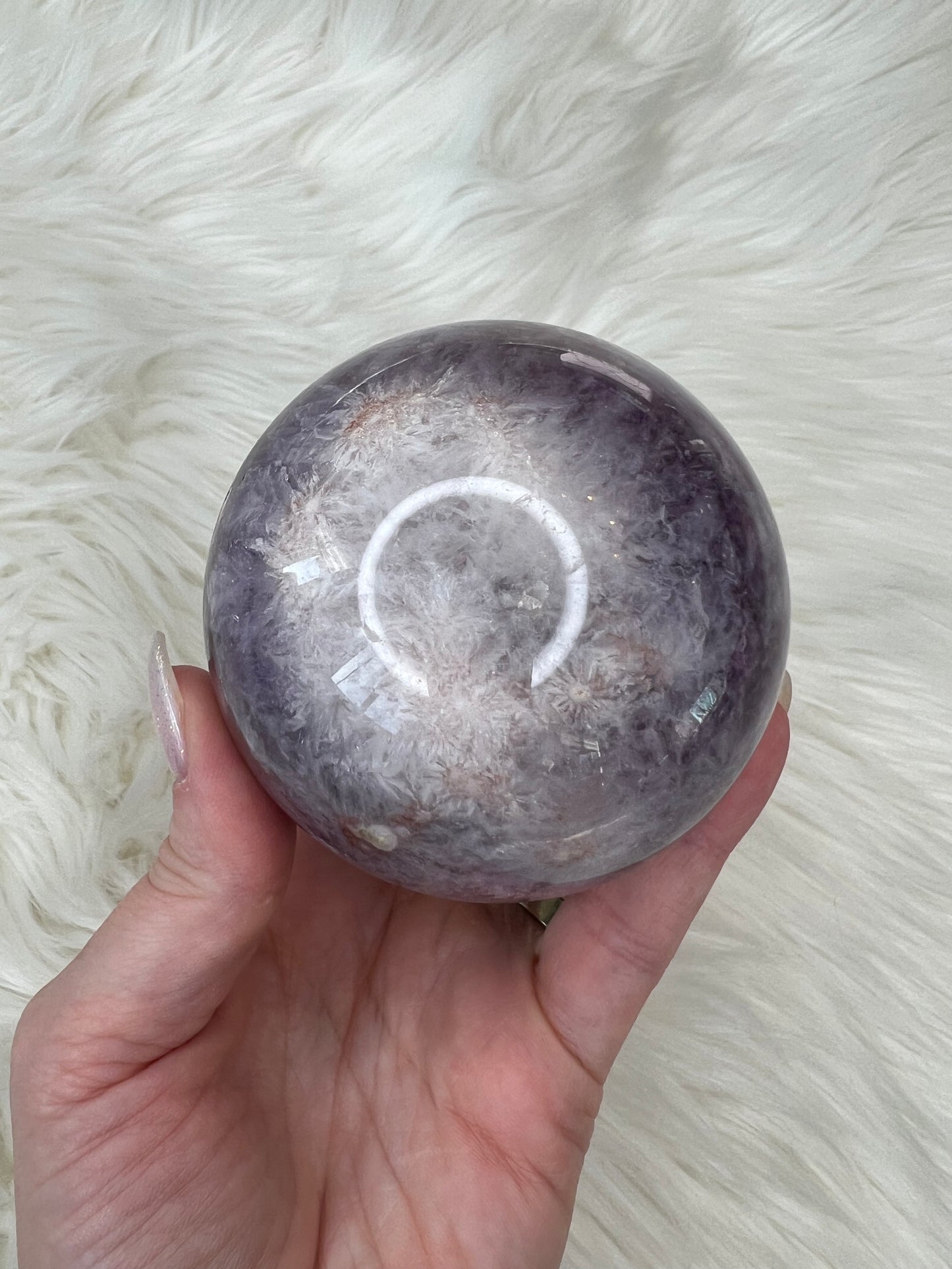 Amethyst X Flower Agate Sphere