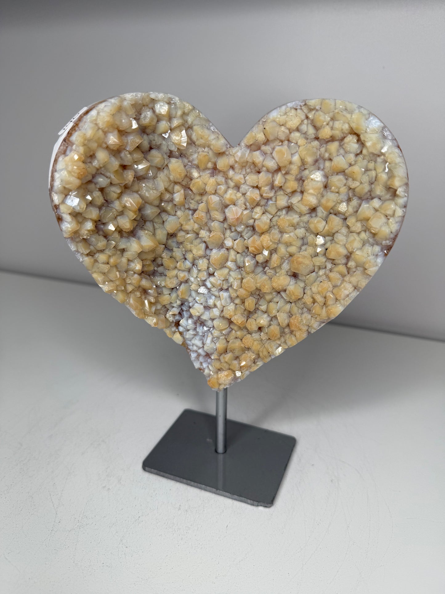 Agate X Heated Citrine Heart on stand