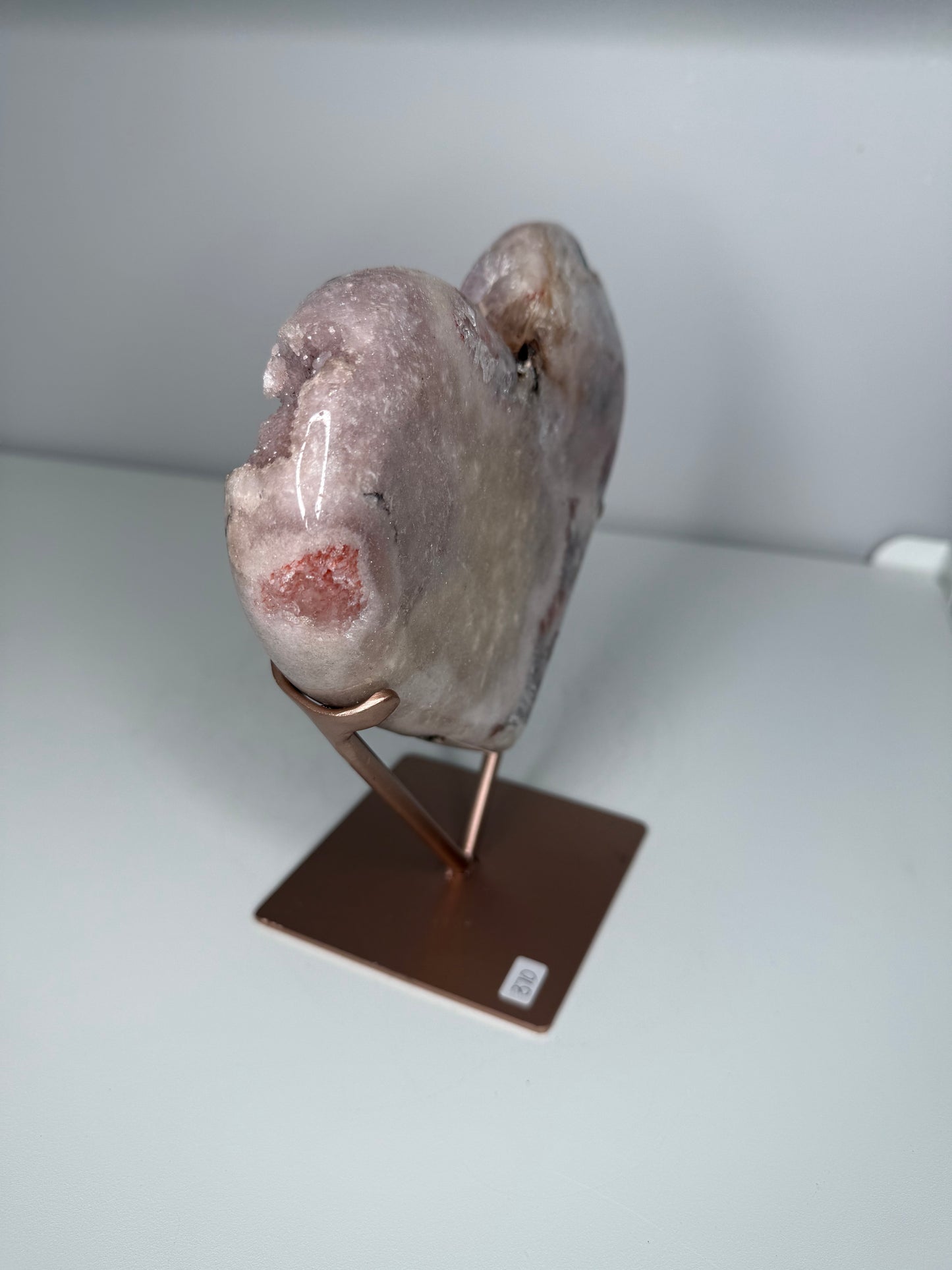 Pink Amethyst Heart with stand