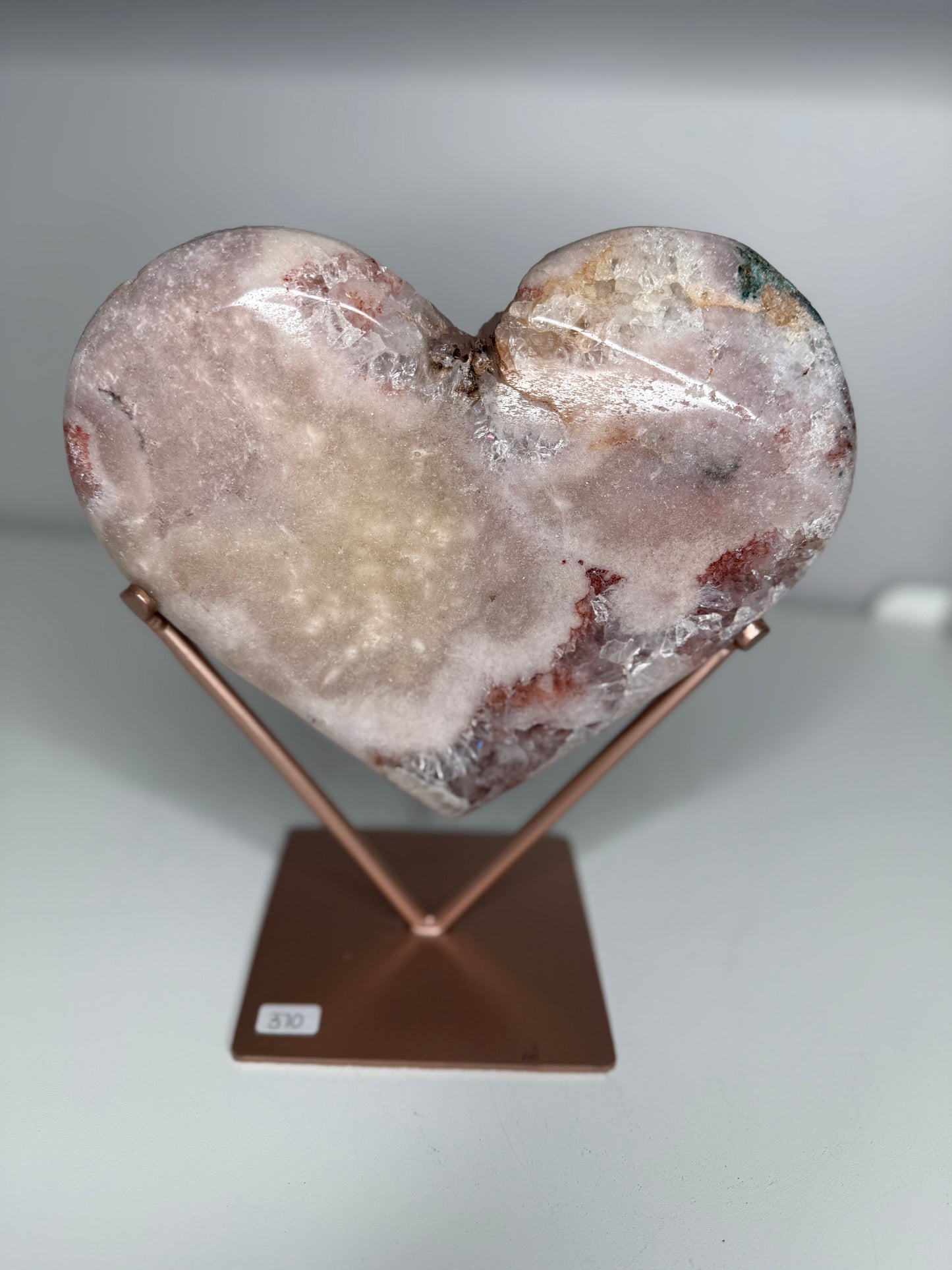 Pink Amethyst Heart with stand