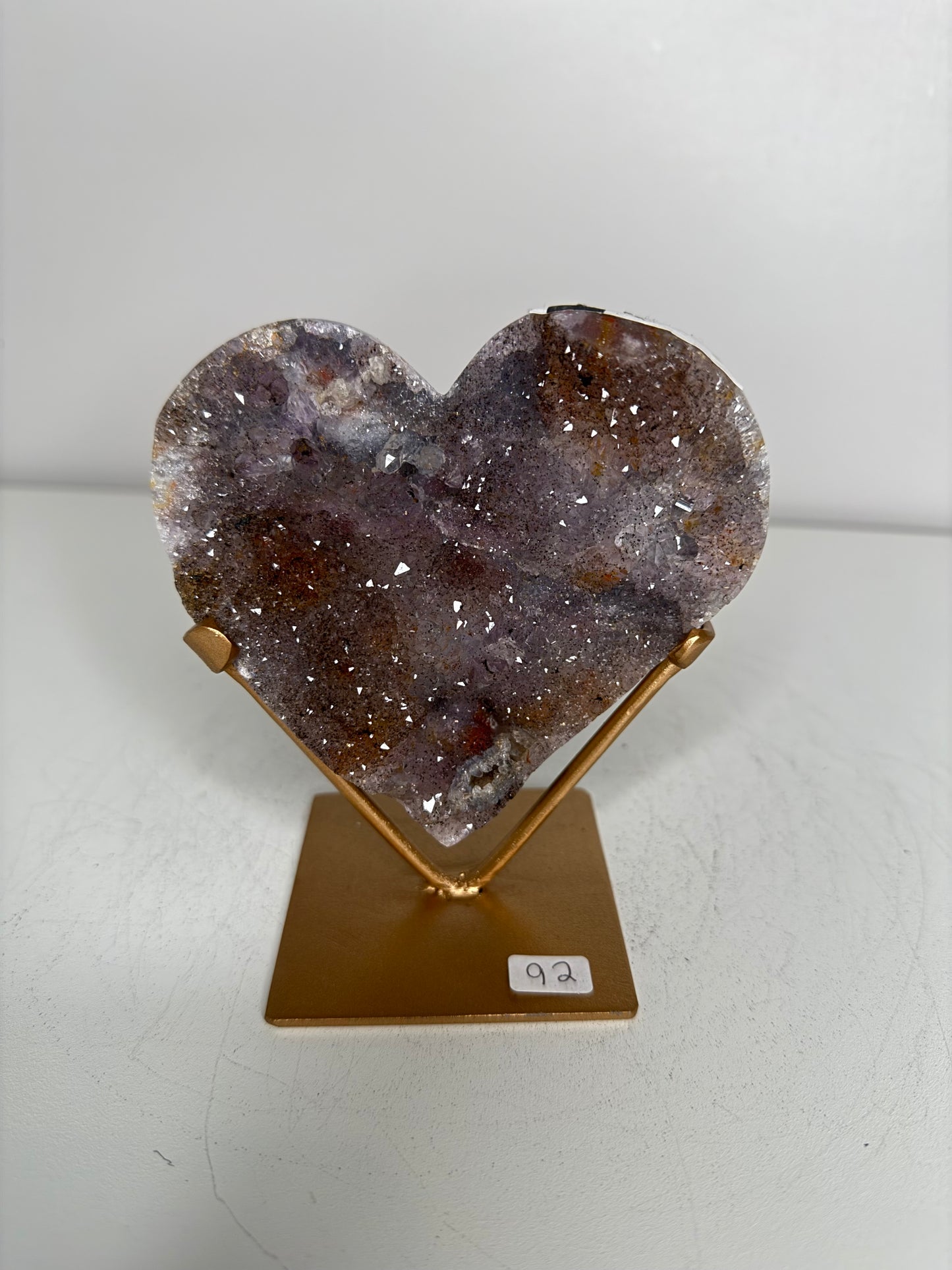 Druzy Amethyst Heart on stand