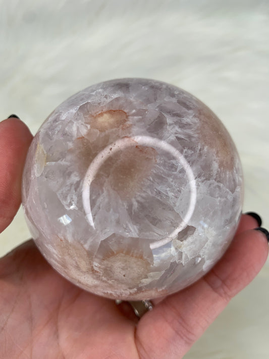 Flower Agate X Quartz Sphere
