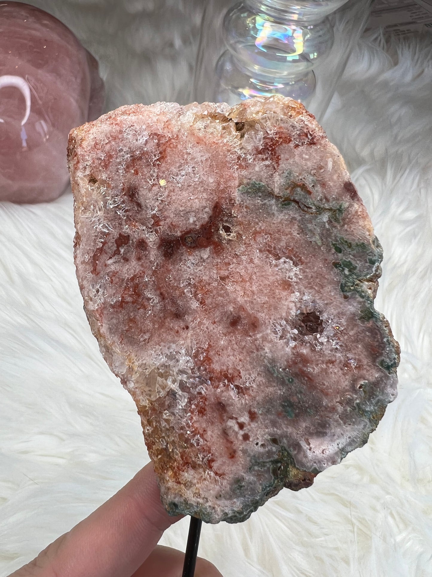 Pink Amethyst slab on stand (s18)