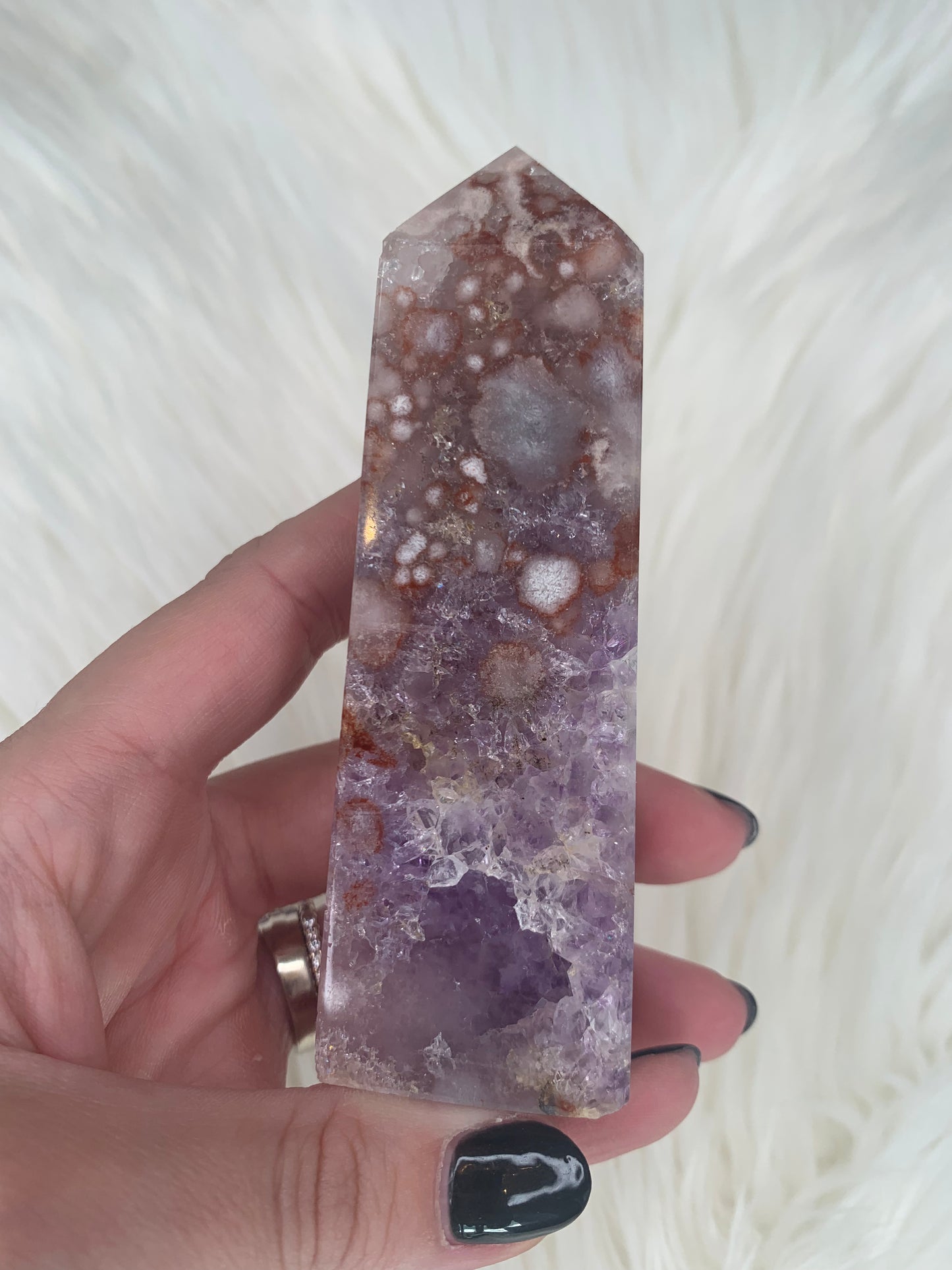 LUXE Pink Amethyst X Flower Agate Tower