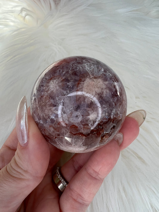 Amethyst X Flower Agate Sphere
