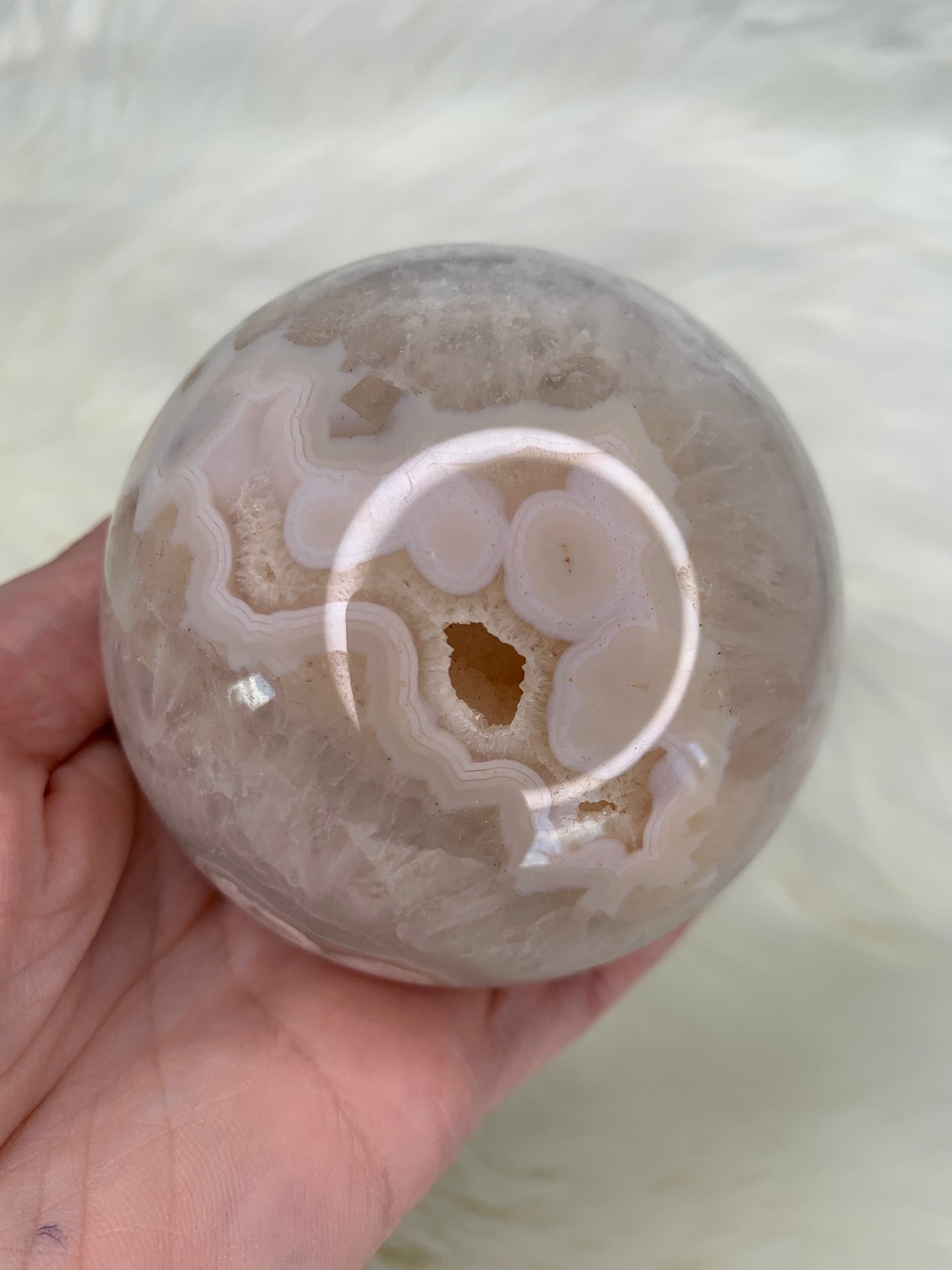 Flower Agate X Quartz Sphere
