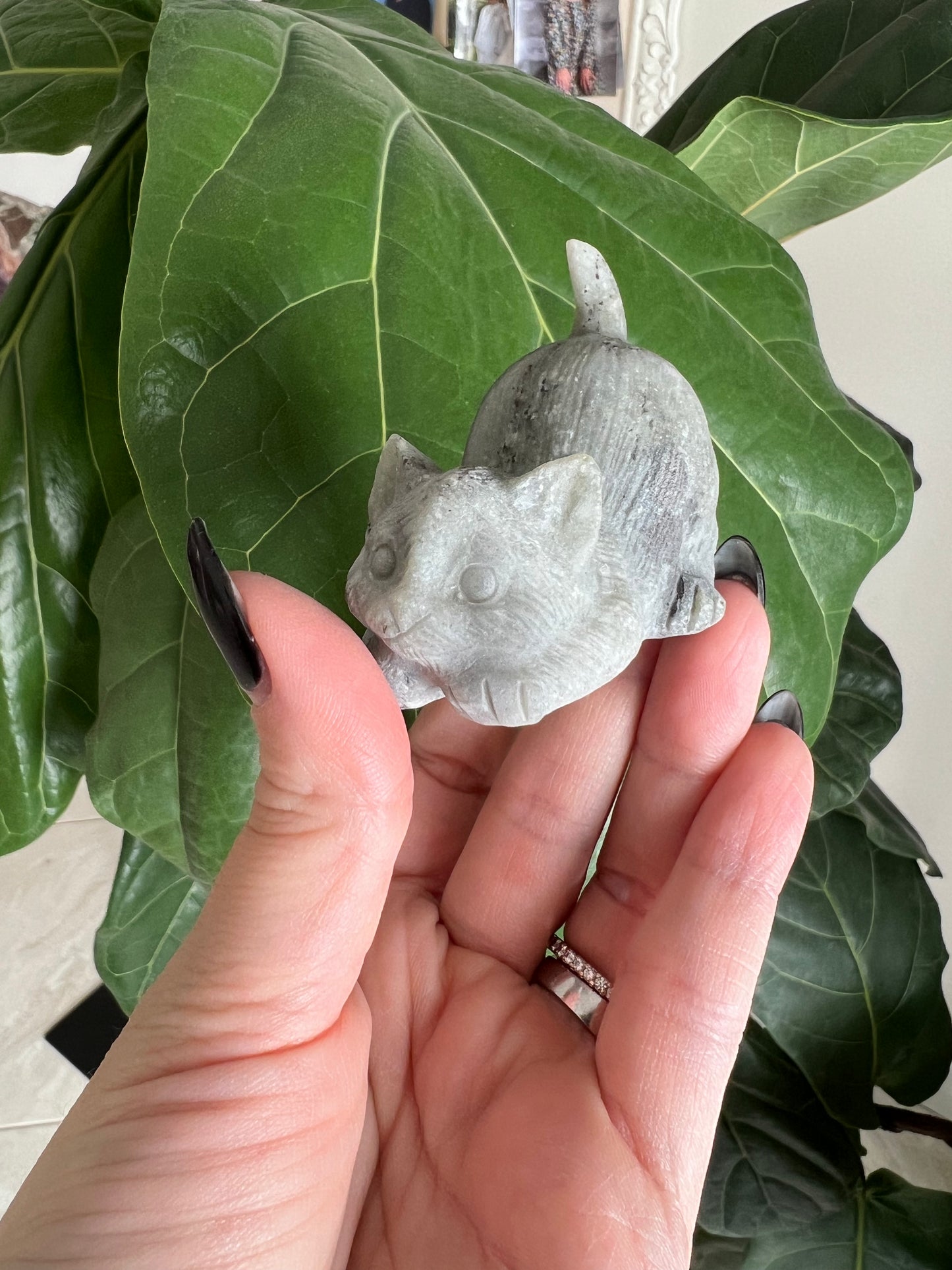 Labradorite Cat Carving