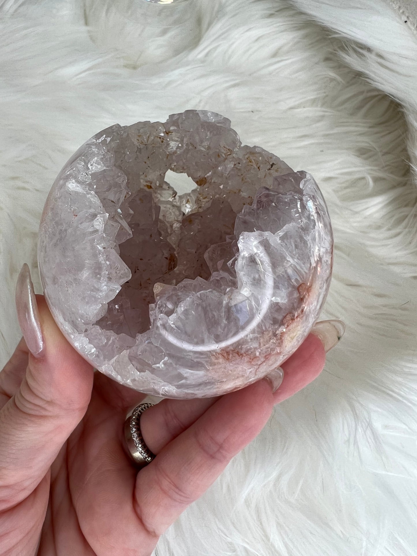 Flower Agate X Quartz Sphere