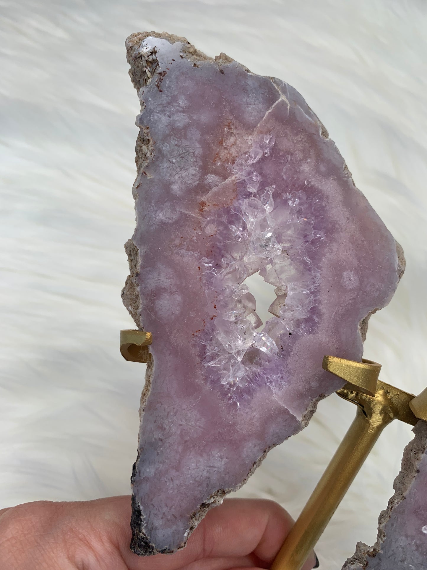 Butterfly Wing Pink Amethyst on stand