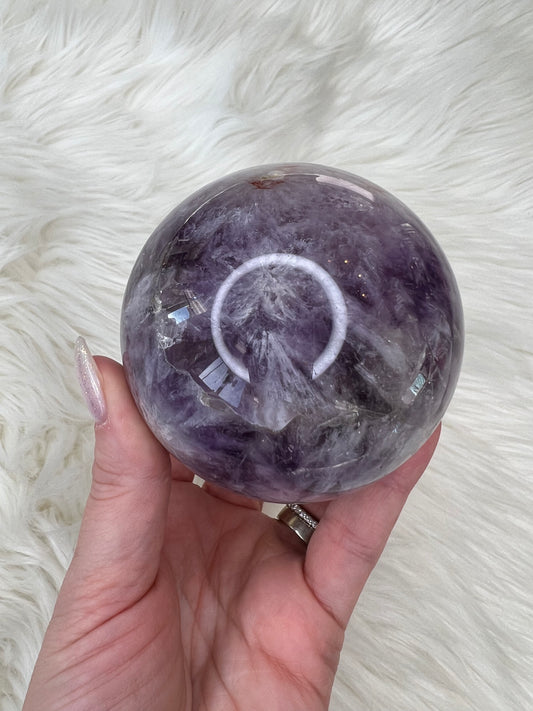 Amethyst X Flower Agate Sphere