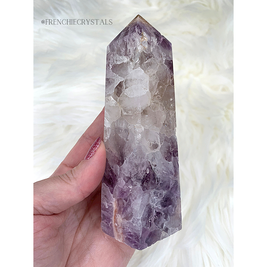 Amethyst & Flower Agate Tower – Crystal Love Collective