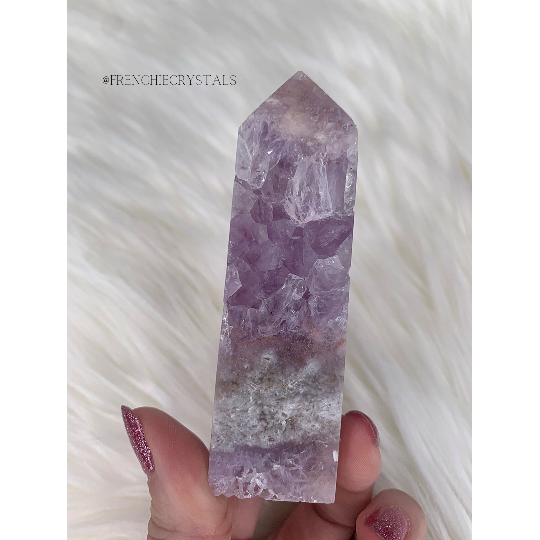 Amethyst & Flower Agate Tower – Crystal Love Collective