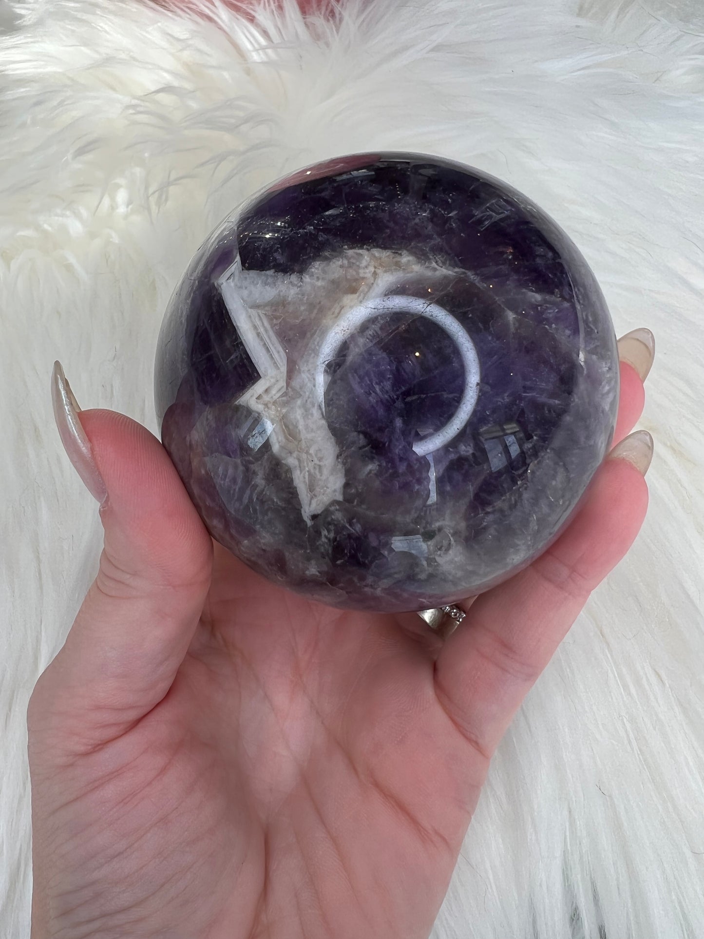 Chevron Dream Amethyst Spheres