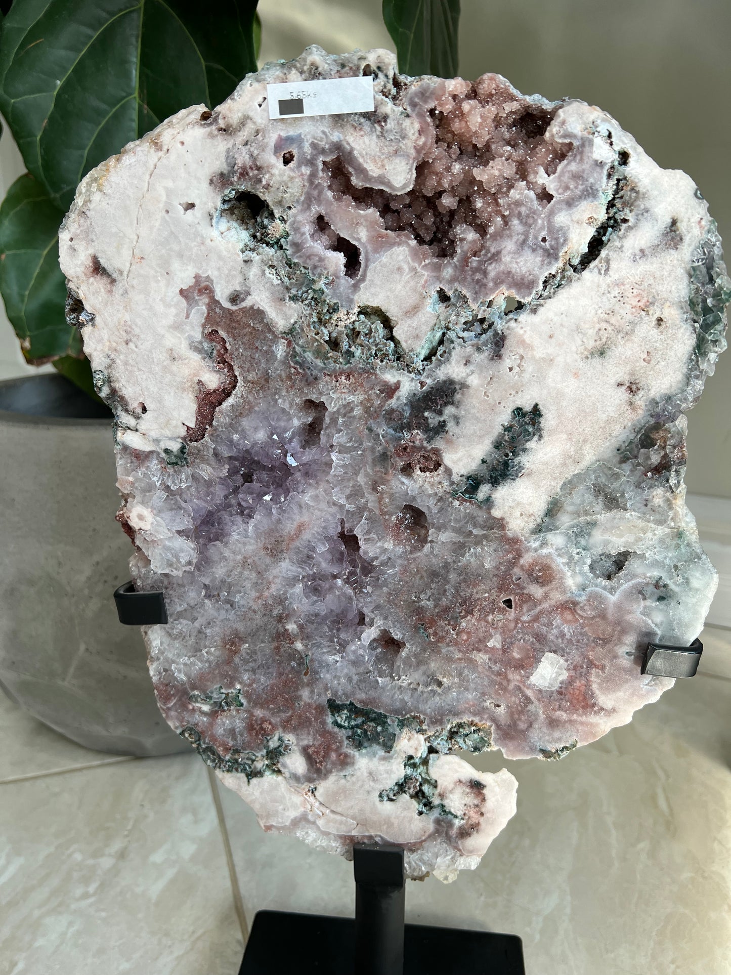 Amethyst X Jasper slab on stand