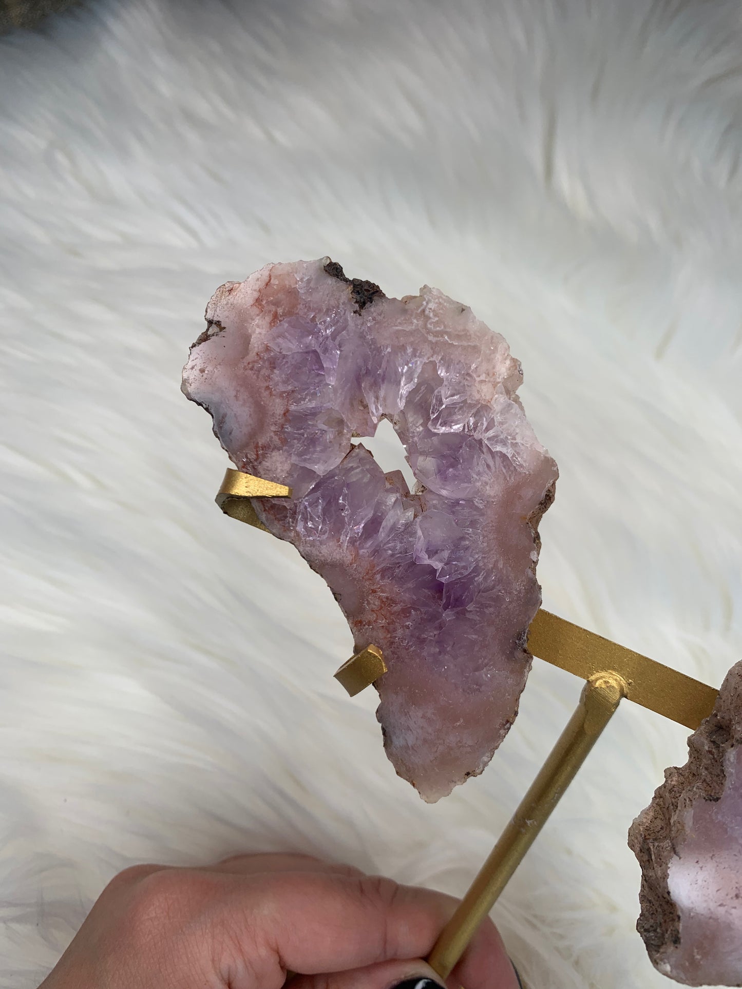 Butterfly Wing Pink Amethyst on stand