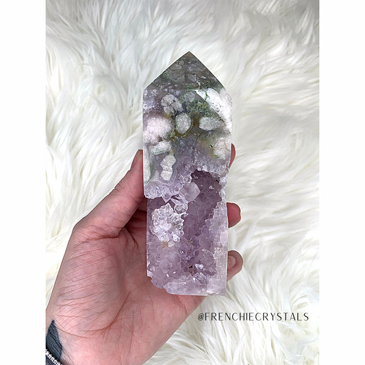 Amethyst X Flower Agate Tower