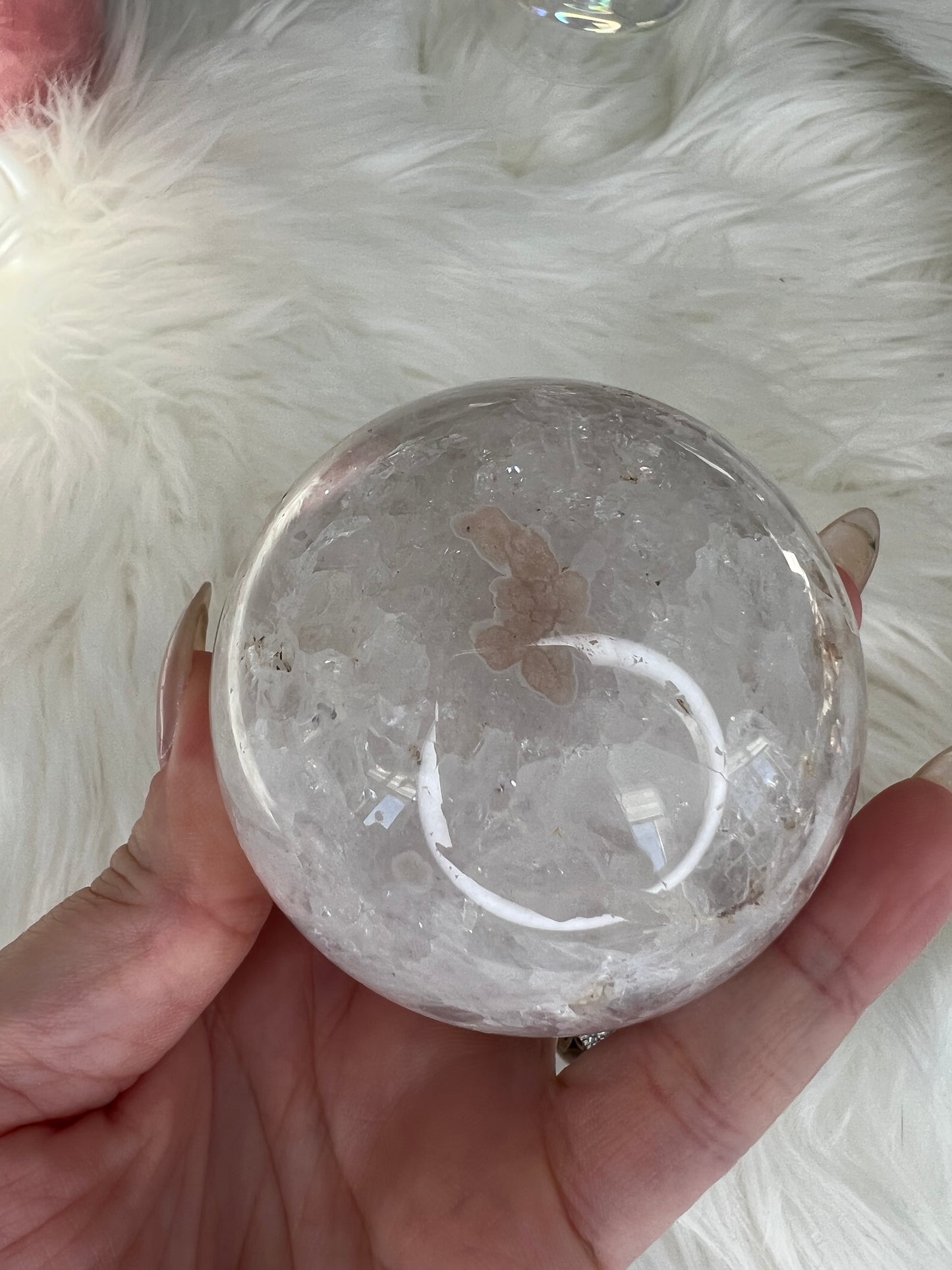 Flower Agate X Amethyst Sphere