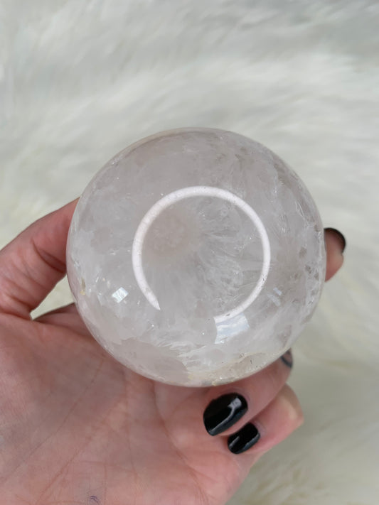 Flower Agate X Quartz Sphere