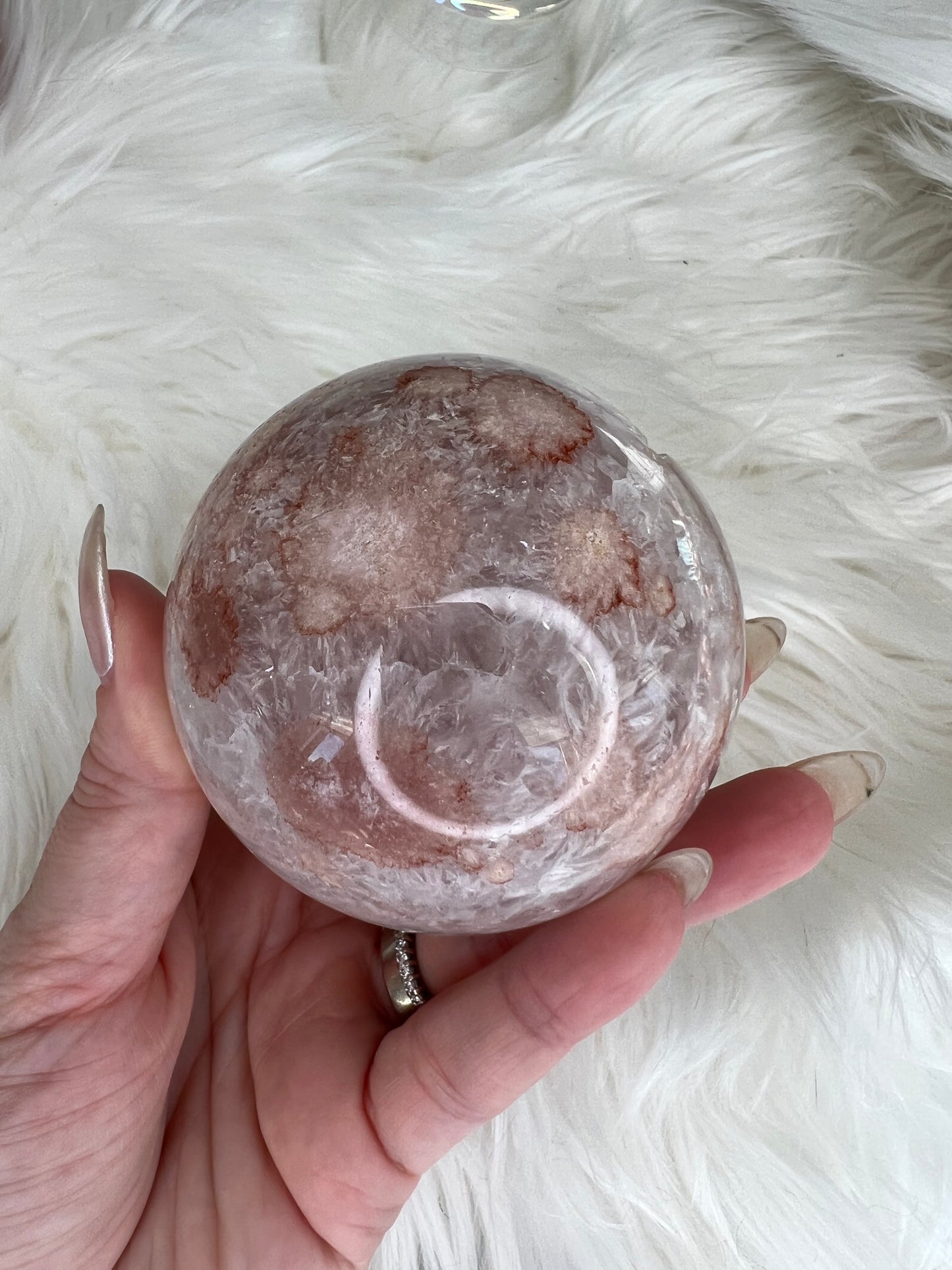 Flower Agate X Quartz Sphere