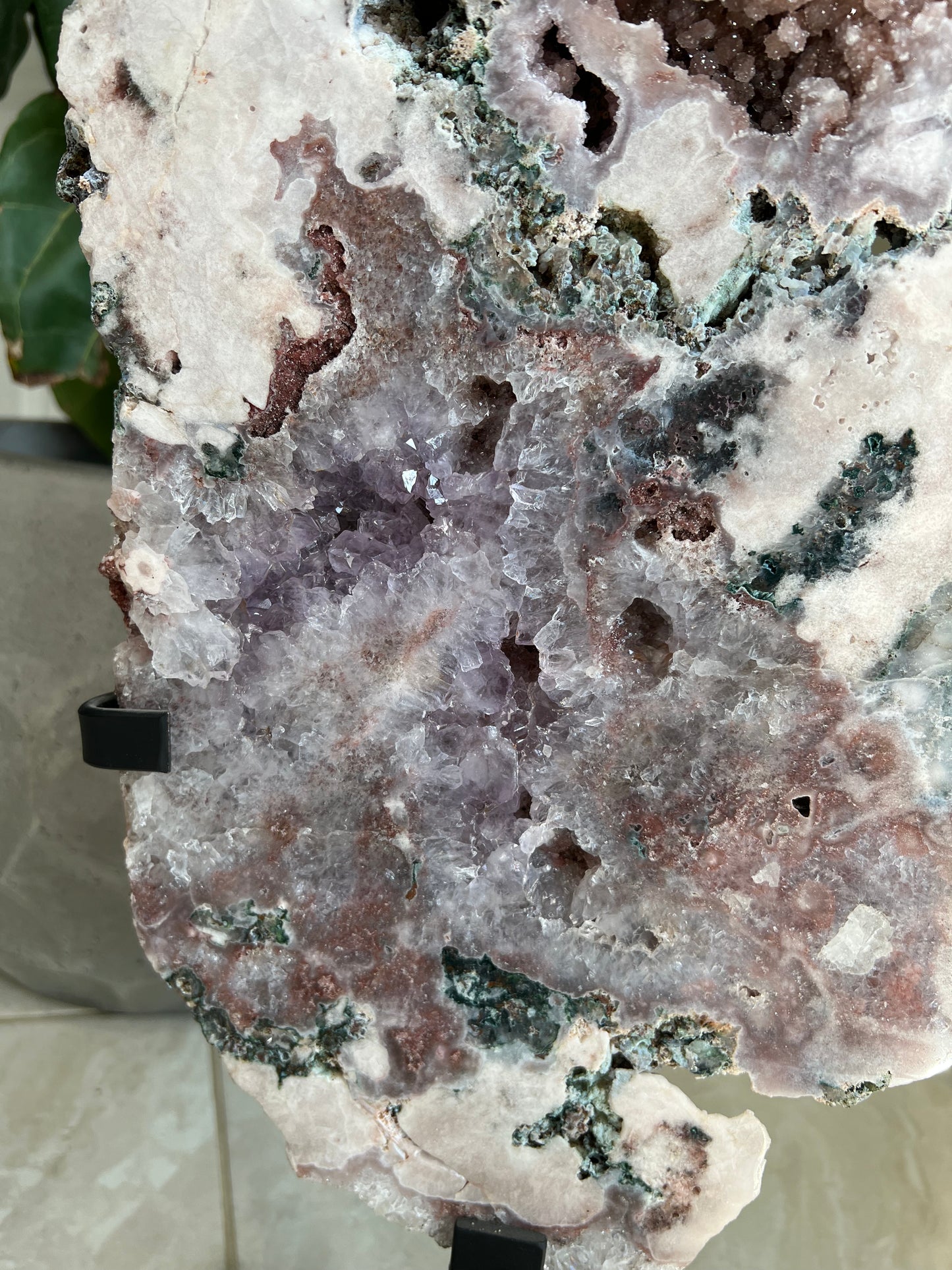 Amethyst X Jasper slab on stand