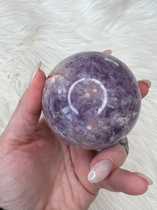 Amethyst X Flower Agate Sphere